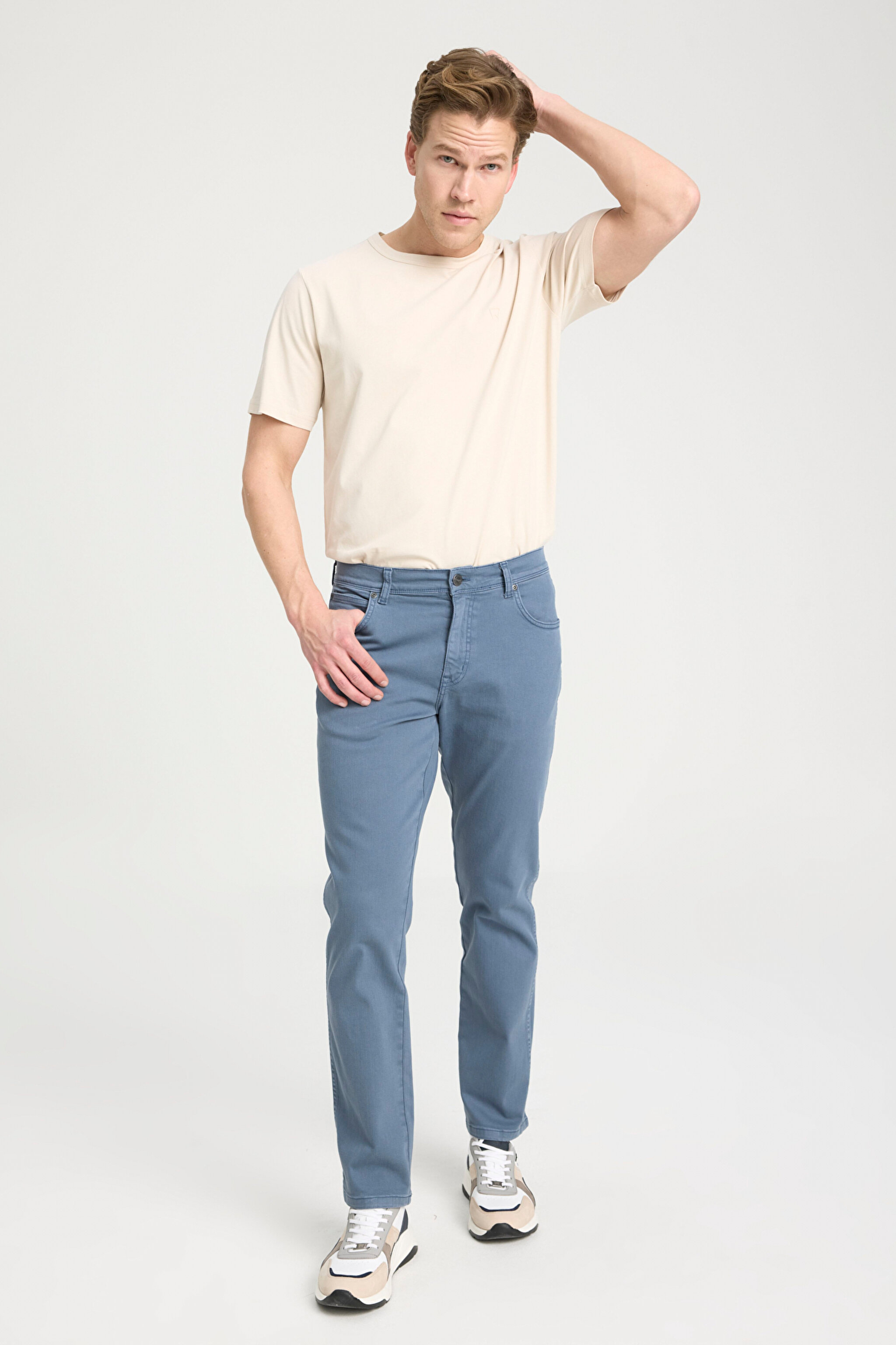 Texas Slim Fit Dar Kesim Normal Bel İndigo Esnek Pantolon