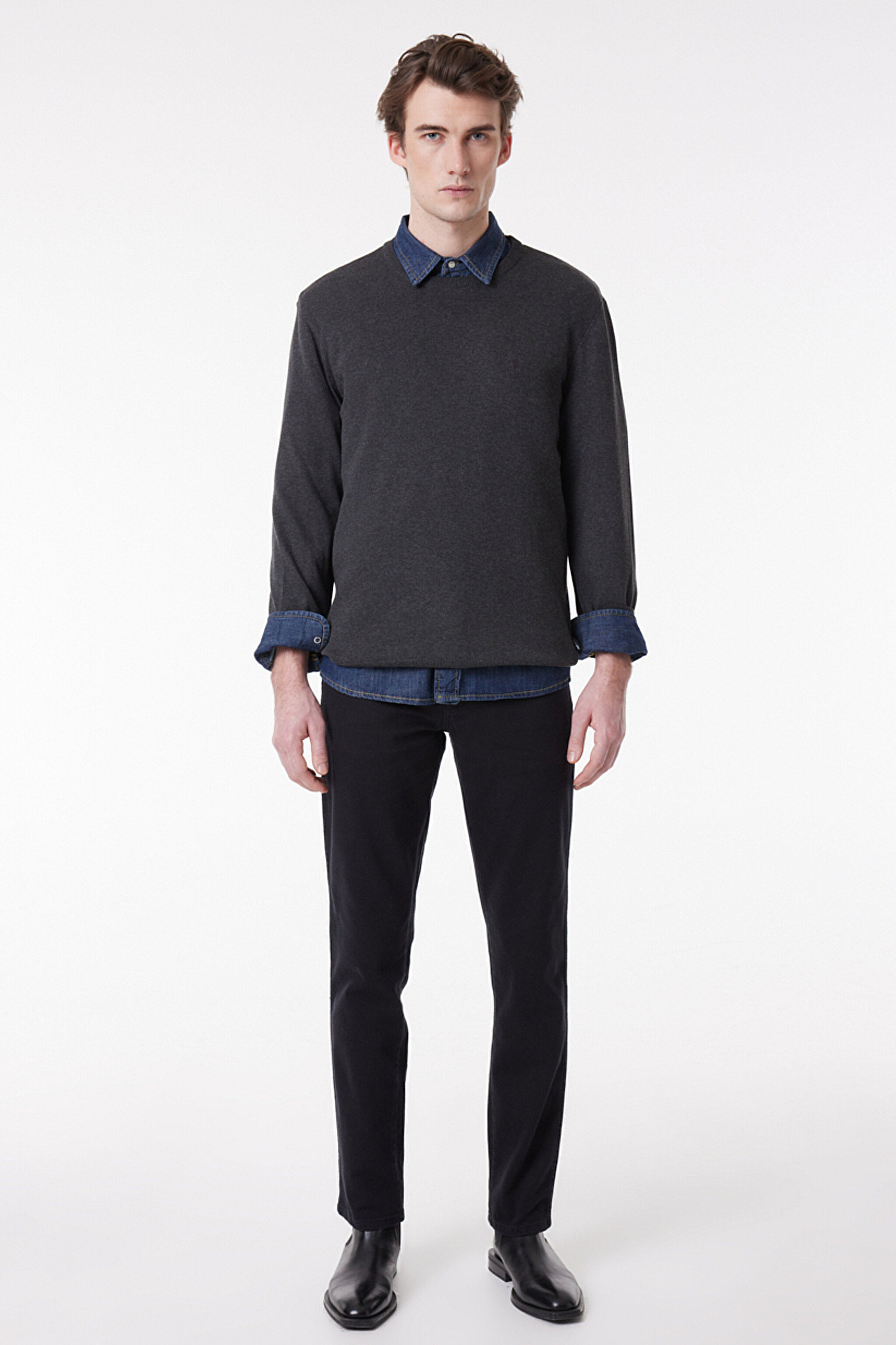 Texas Slim Fit Dar Kesim Normal Bel Esnek Jean Kot Pantolon - Black-W12S016100 (görsel 3)