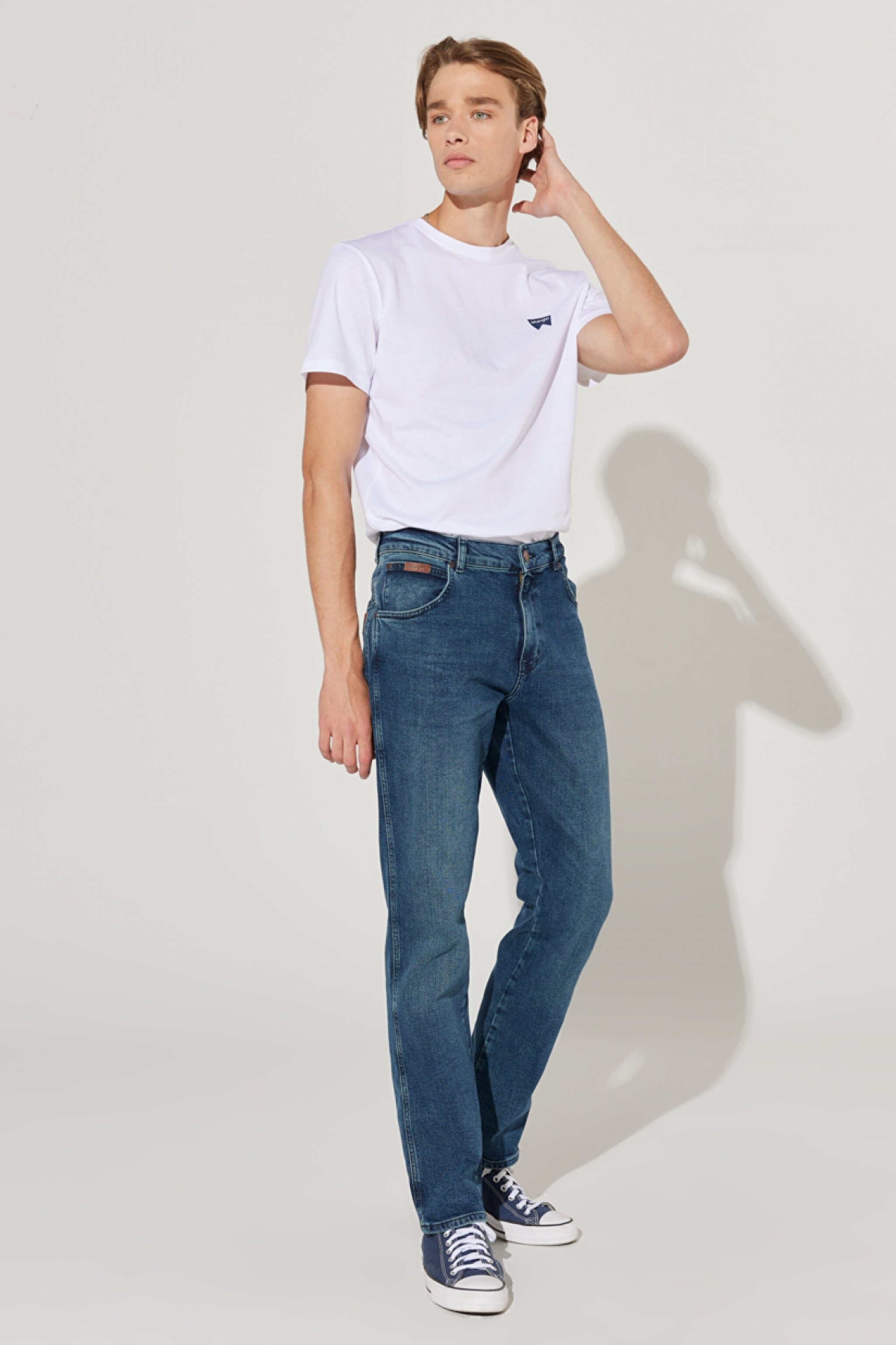 Texas Slim Fit Dar Kesim Normal Bel Mavi Esnek Jean Kot Pantolon - Mid Blue-W12S020XT (görsel 2)