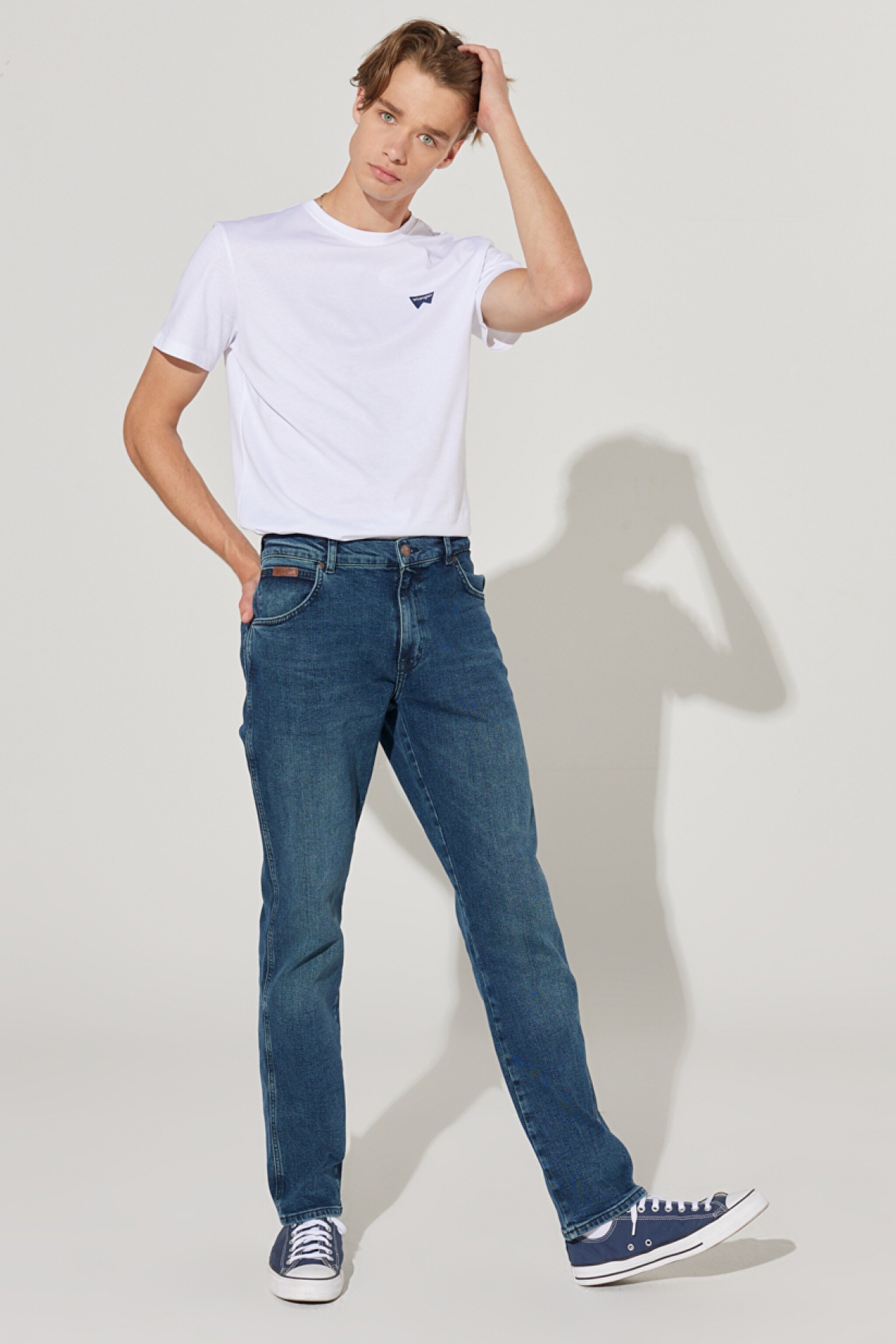 Texas Slim Fit Dar Kesim Normal Bel Mavi Esnek Jean Kot Pantolon - Mid Blue-W12S020XT (görsel 4)