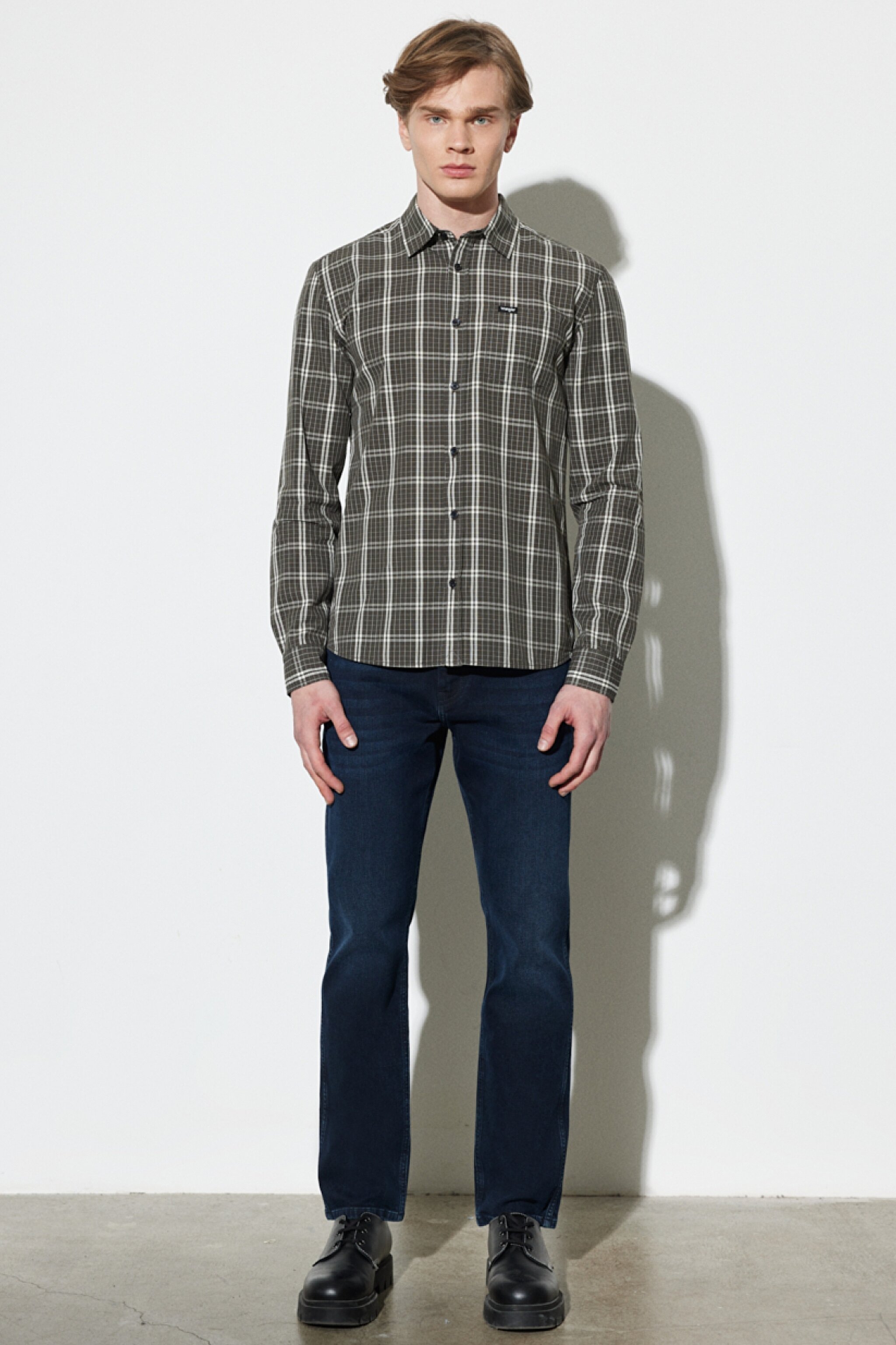 Texas Slim Fit Dar Kesim Normal Bel Mavi Esnek Jean Kot Pantolon - Stone-W12S02258 (görsel 4)