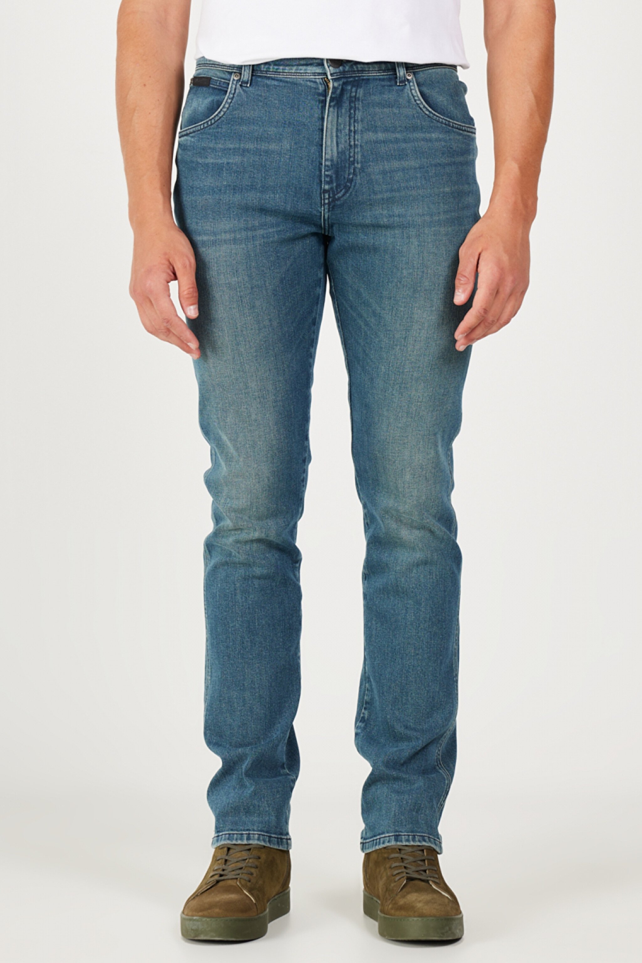Slim Fit Dar Kesim Normal Bel Taşlamalı Mavi Esnek Texas Jean Kot Pantolon
