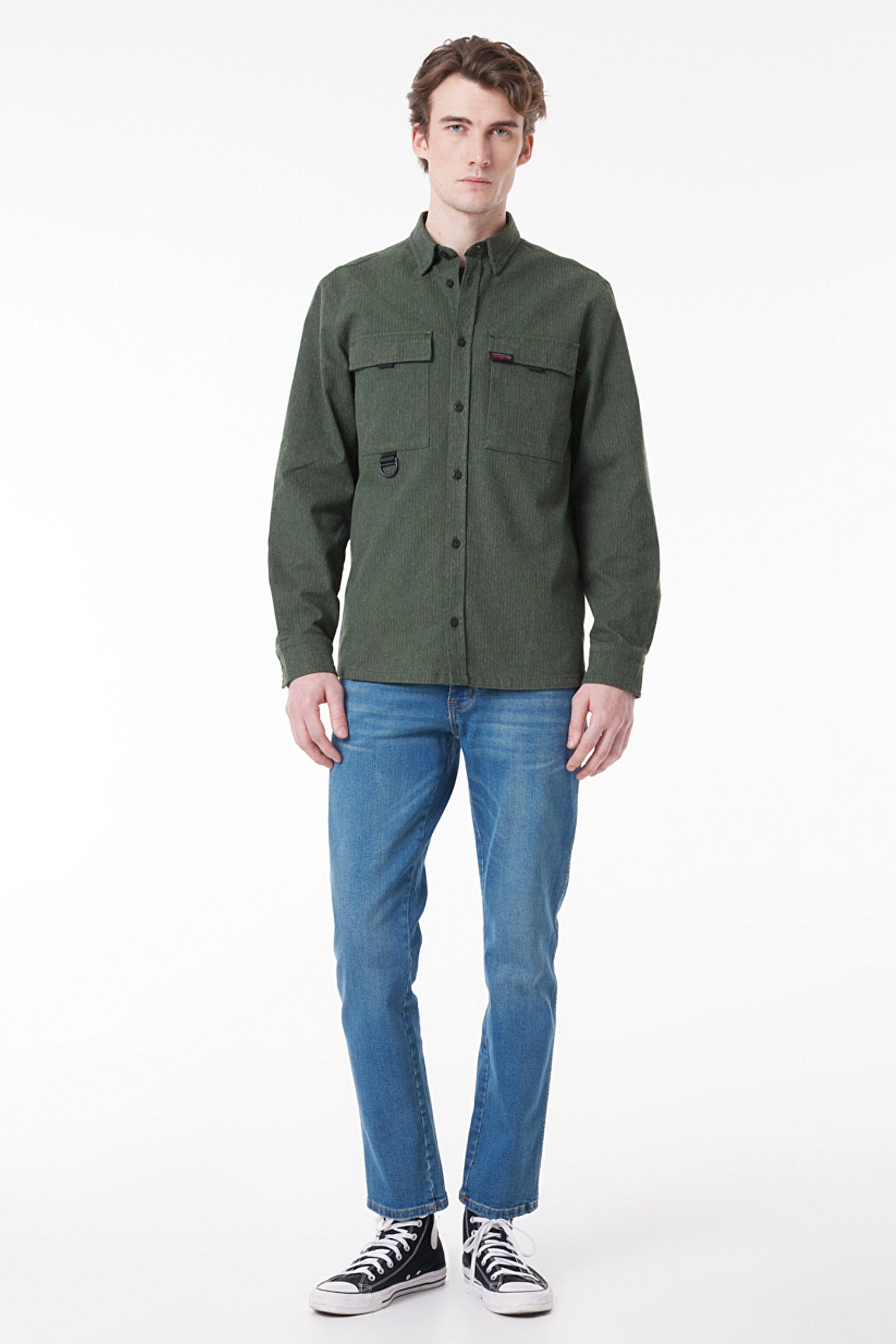 Texas Slim Fit Dar Kesim Normal Bel Mavi Esnek Jean Kot Pantolon - Mid Blue-W12S053XT
