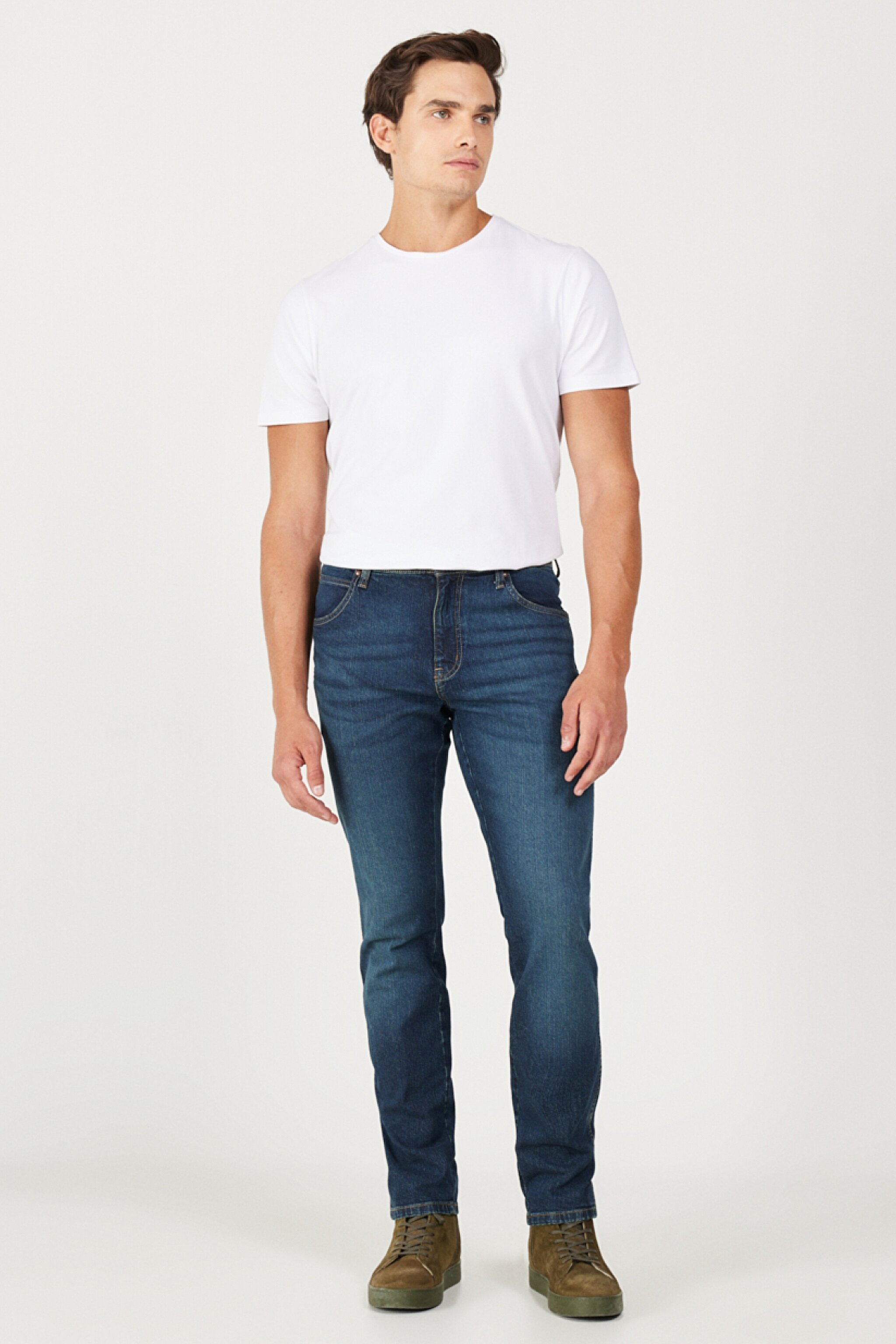 Texas Slim Fit Dar Kesim Normal Bel Mavi Esnek Jean Kot Pantolon - Green-W12S057300 (görsel 2)