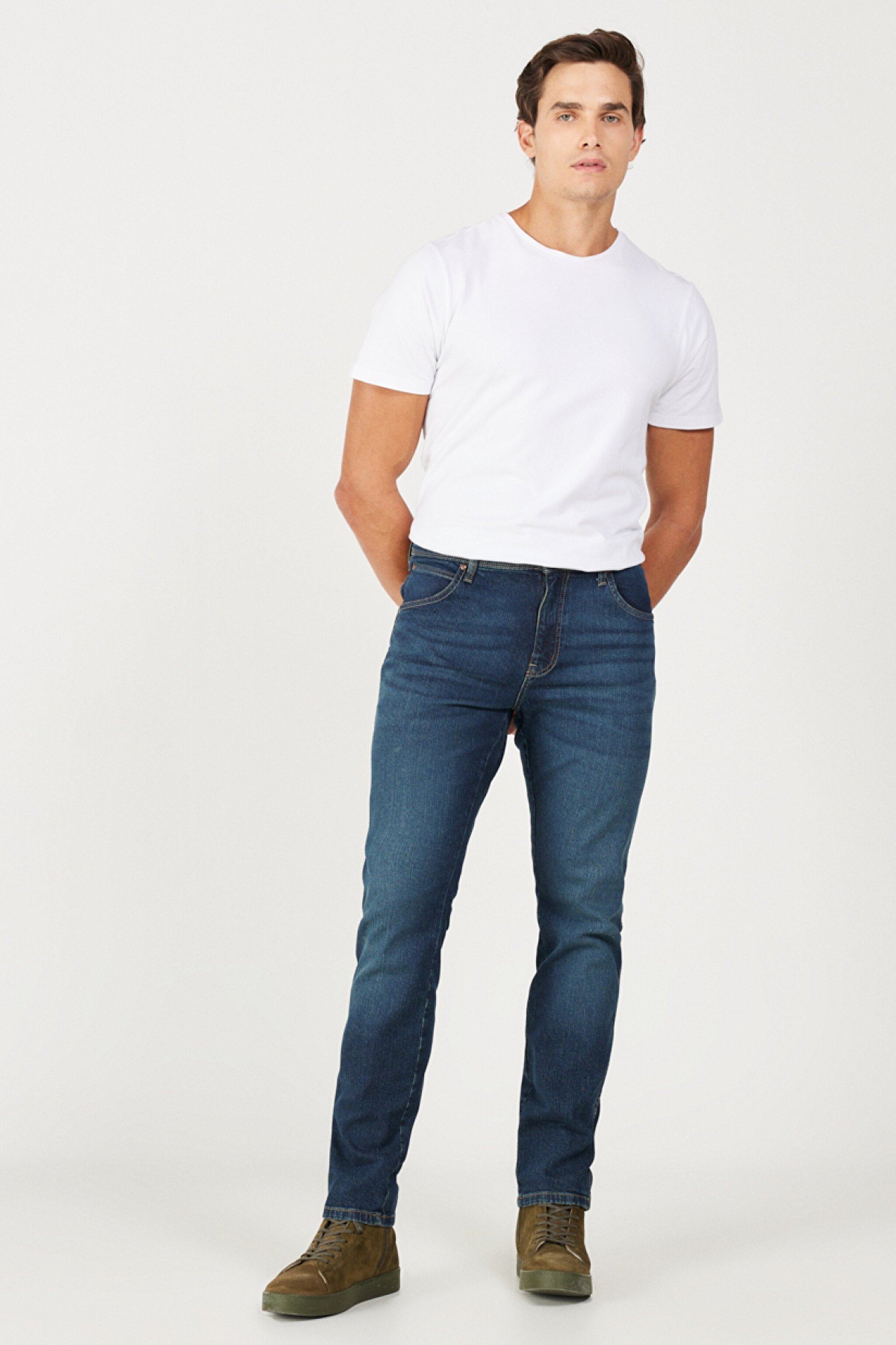 Texas Slim Fit Dar Kesim Normal Bel Mavi Esnek Jean Kot Pantolon - Green-W12S057300 (görsel 3)