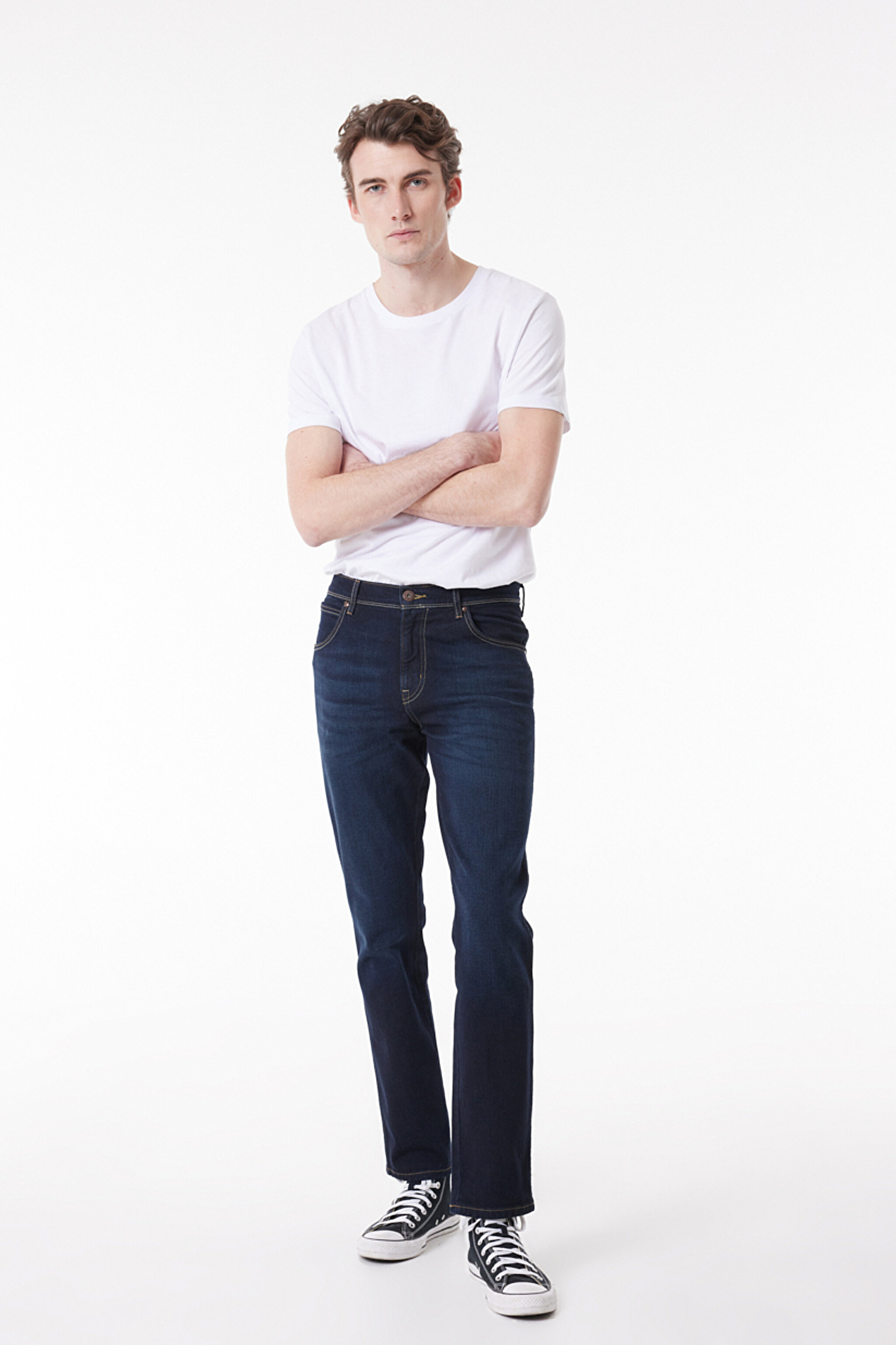 Slim Fit Dar Kesim Normal Bel Mavi Esnek Texas Jean Denim Kot Pantolon - Stone-W12S05758 (görsel 2)