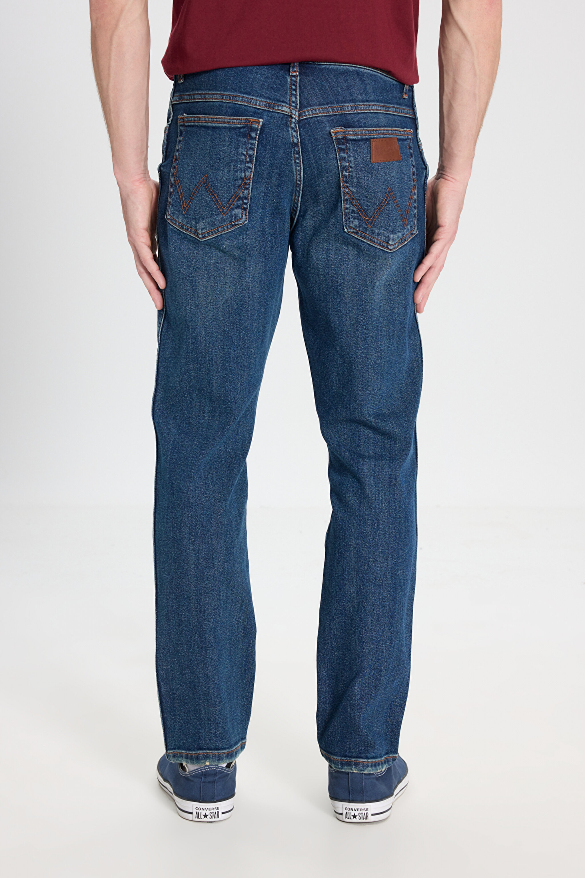 Slim Fit Dar Kesim Normal Bel Dar Paça Mavi Texas Jean Kot Pantolon - Mid Blue-W12S076XT (görsel 5)