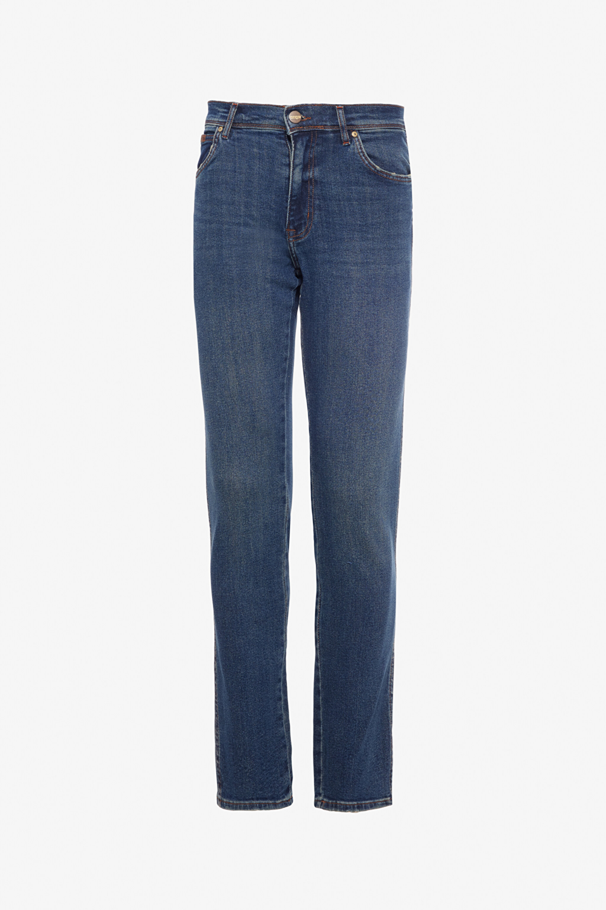 Slim Fit Dar Kesim Normal Bel Dar Paça Mavi Texas Jean Kot Pantolon - Mid Blue-W12S076XT (görsel 7)