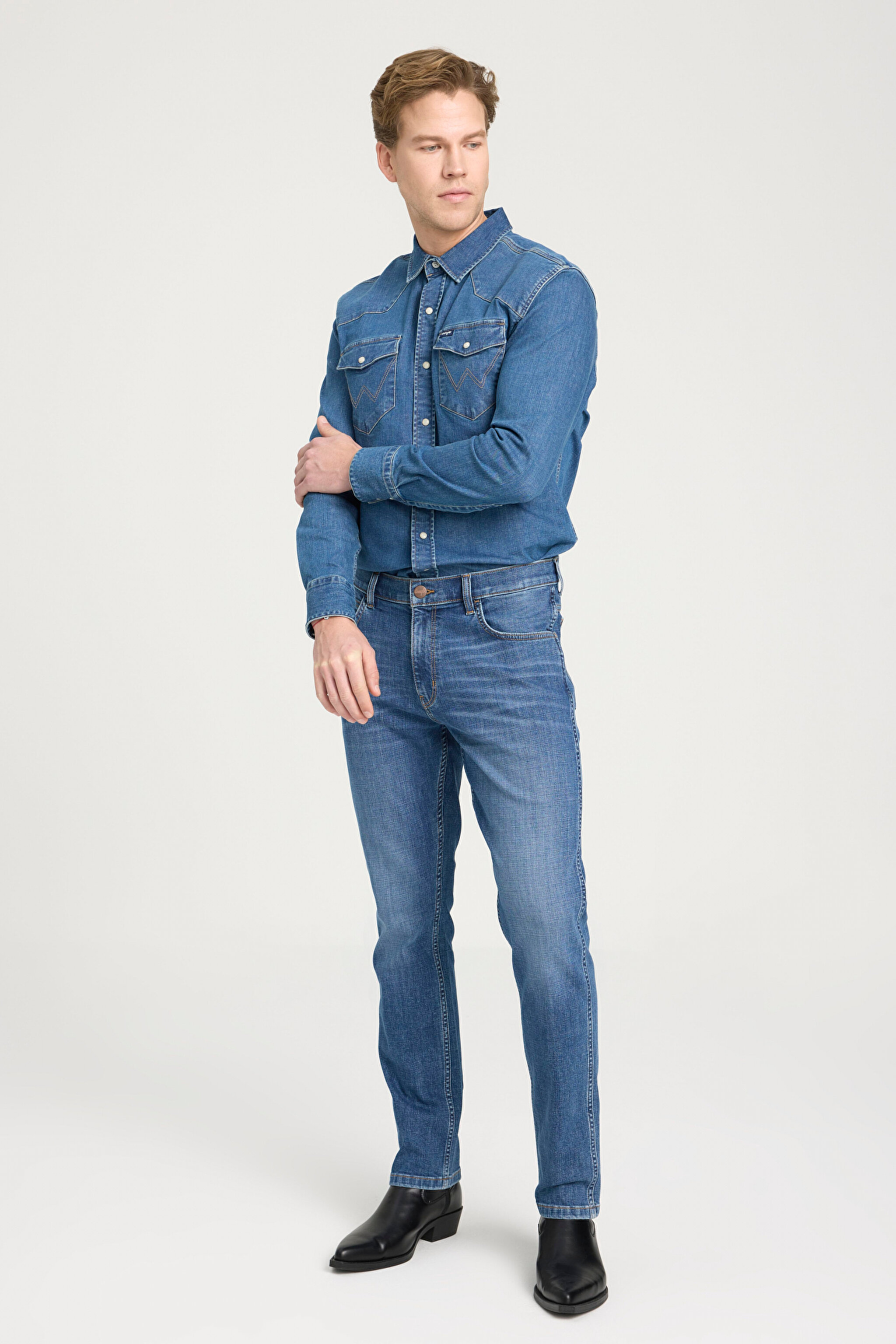 Slim Fit Dar Kesim Normal Bel Dar Paça Koyu Mavi Texas Jean Kot Pantolon