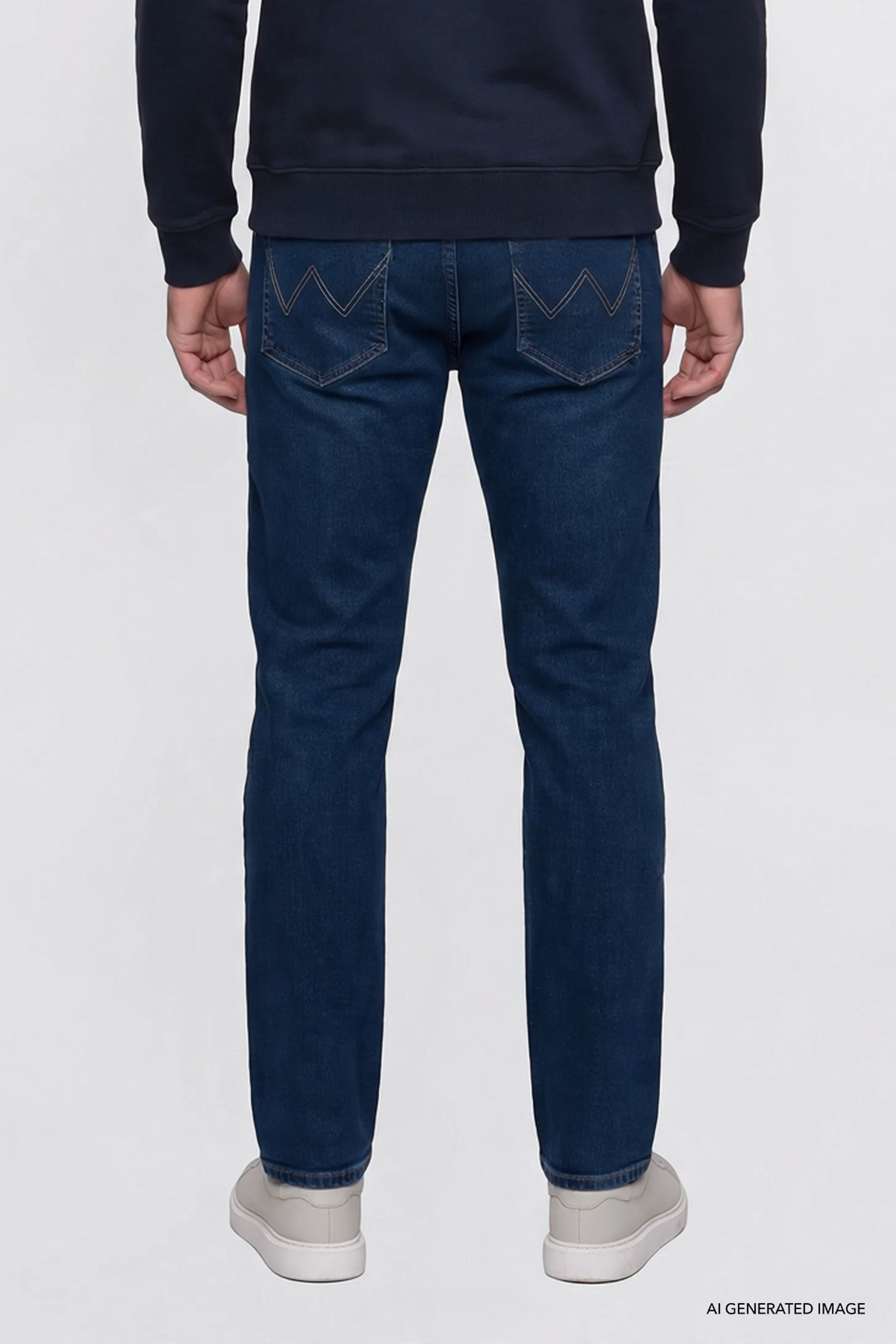 Texas Slim Fit Dar Kesim Normal Bel Dar Paça Koyu Mavi Pamuklu Esnek Jean Denim Pantolon - Dark Indigo-W12S120032317 (görsel 4)