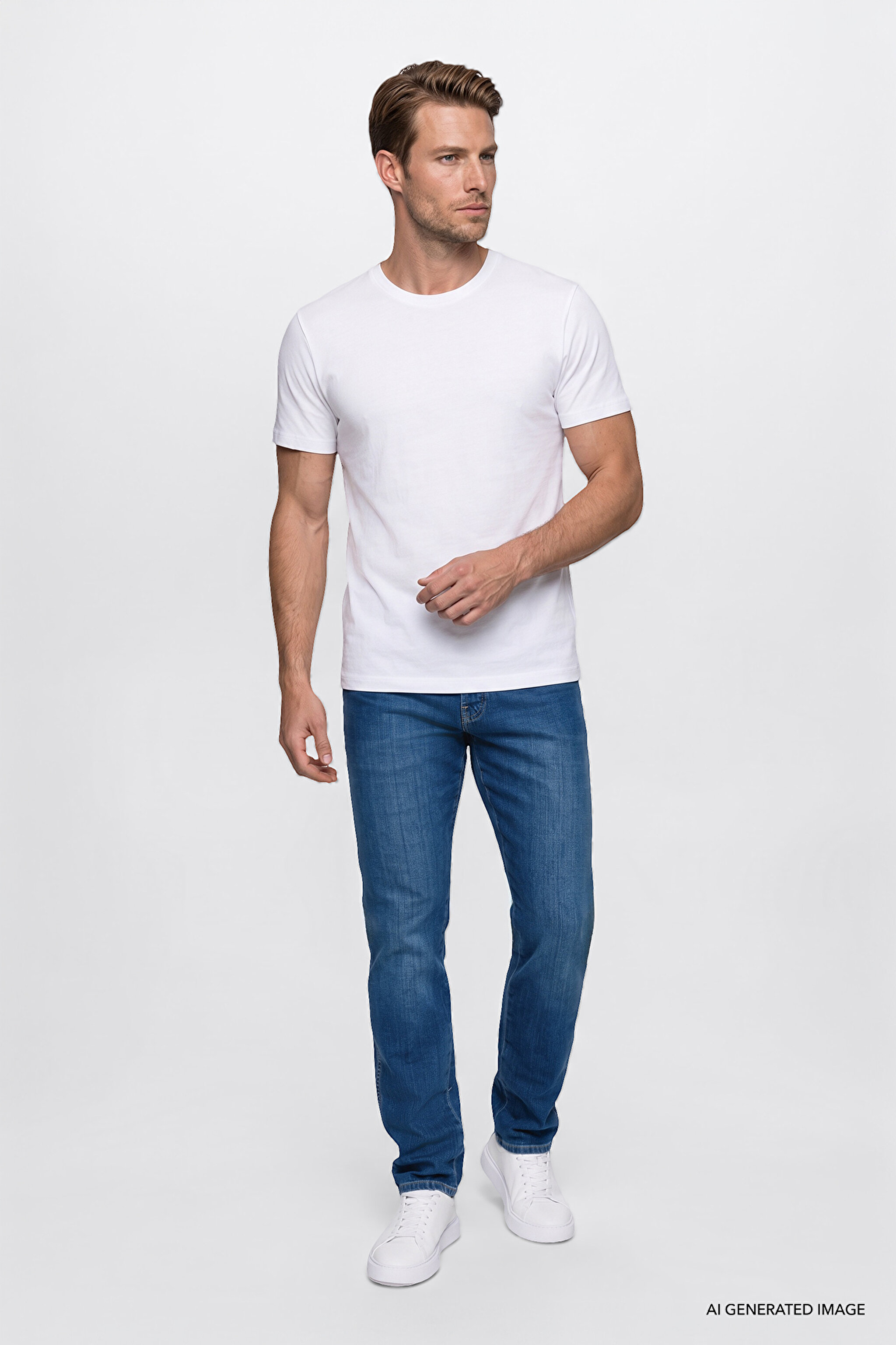 Texas Straight Fit Normal Bel Düz Paça Koyu Mavi Pamuklu Esnek Denim Jean Pantolon - Dark Indigo-W12S260151317 (görsel 2)