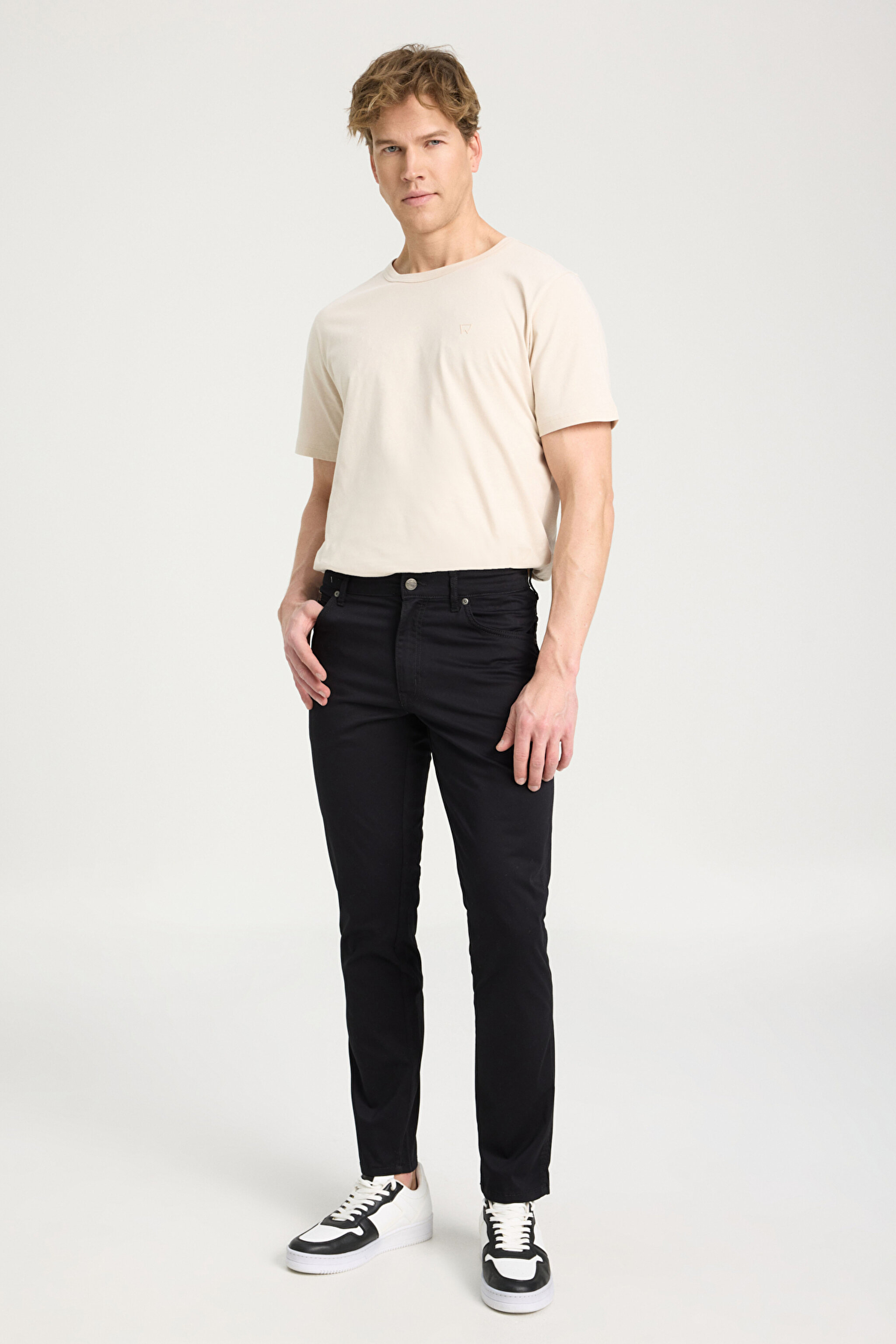 Texas Slim Fit Dar Kesim Normal Bel Siyah Esnek Pantolon