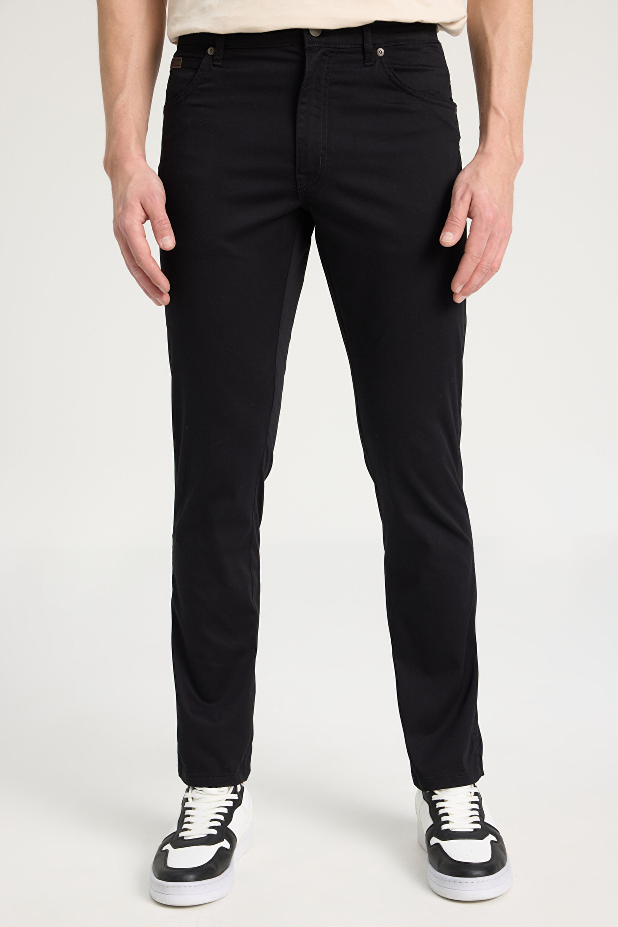 Texas Slim Fit Dar Kesim Normal Bel Siyah Esnek Pantolon - Black-W12SEA001 (görsel 4)