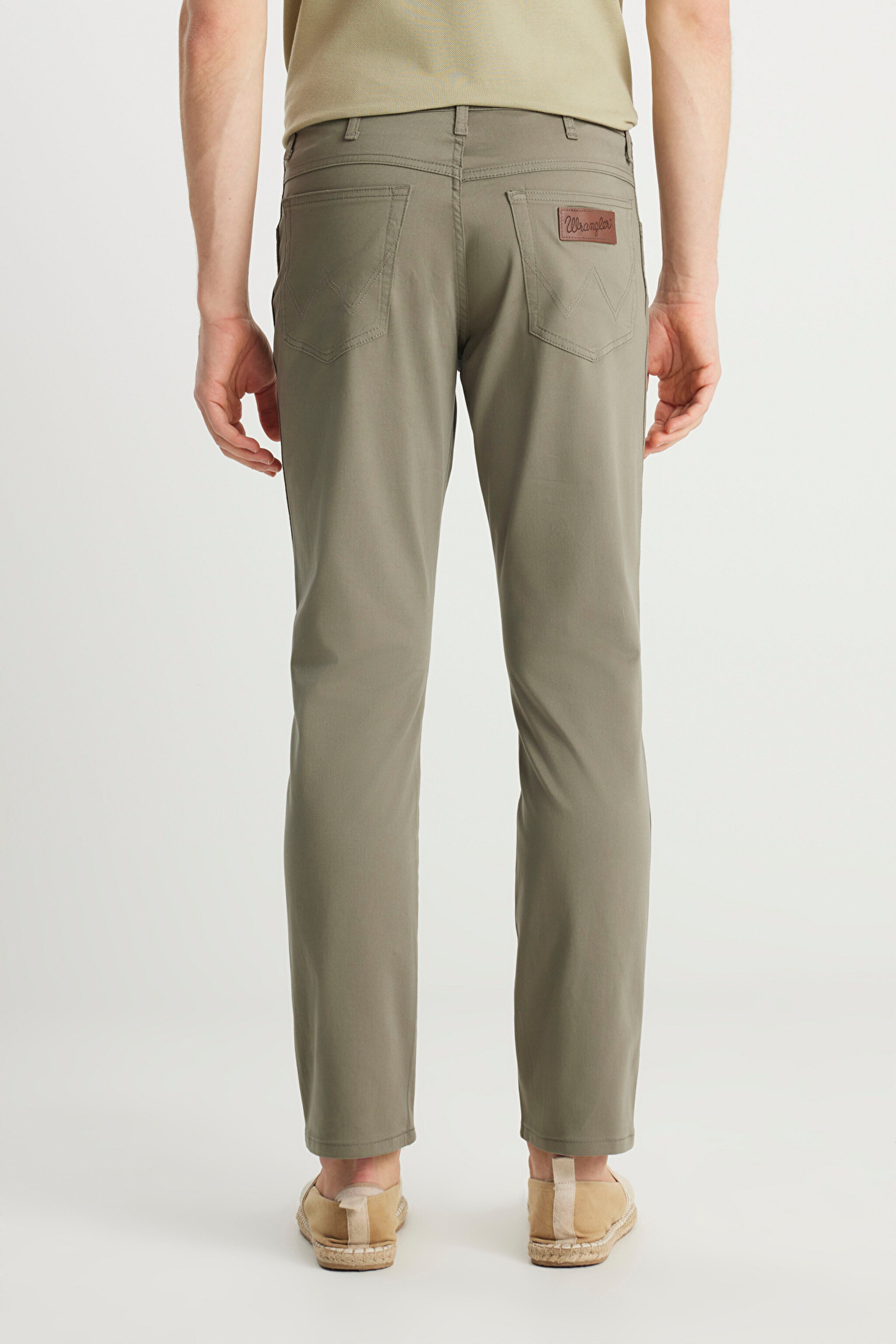 Slim Fit Dar Kesim Normal Bel Dar Paça Zeytin Yeşili Texas Pantolon - Dusty Olive-W12SEA45 (görsel 4)
