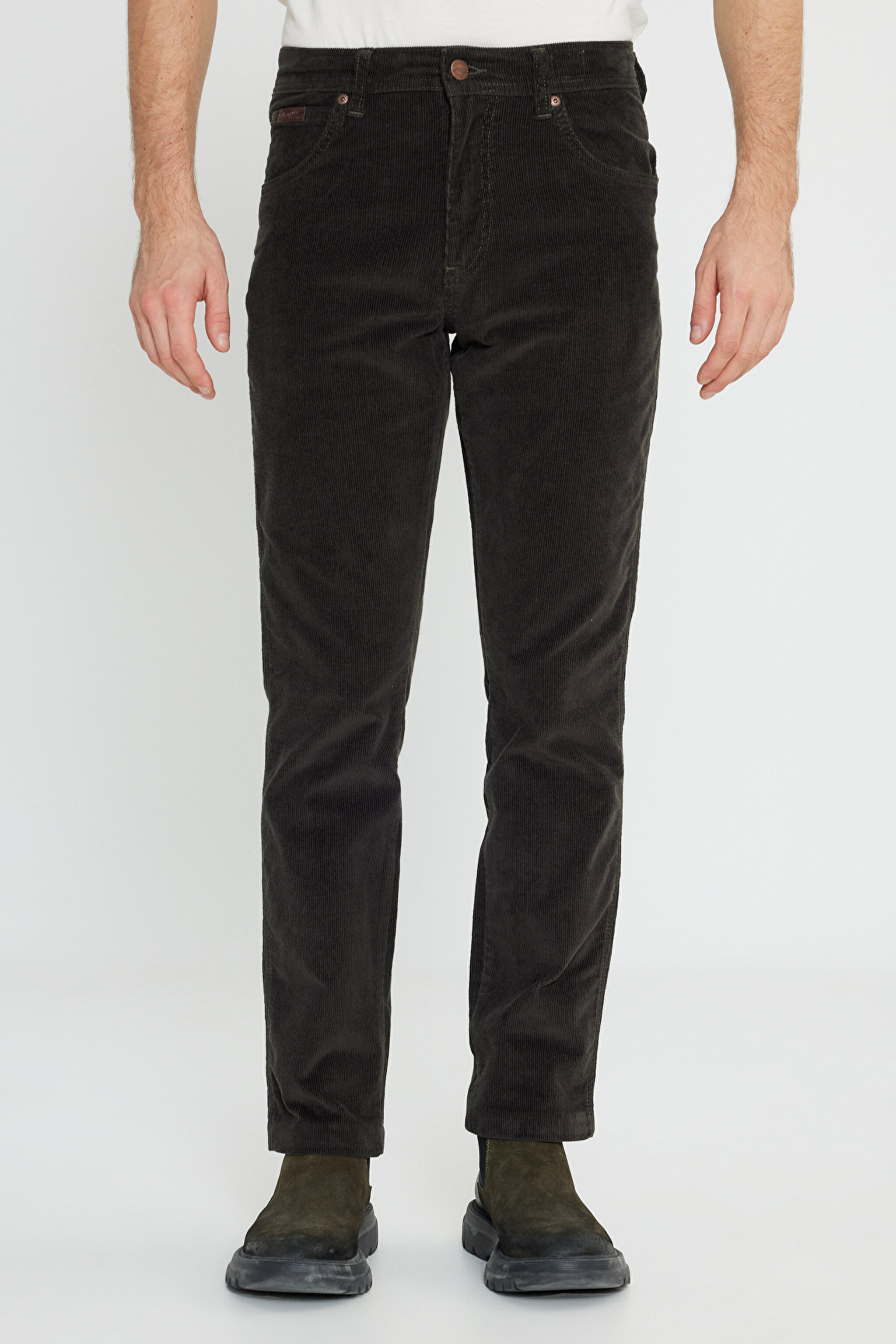 Texas Slim Fit Dar Kesim Normal Bel Yeşil Esnek Pantolon - Green-W12SEC221 (görsel 3)