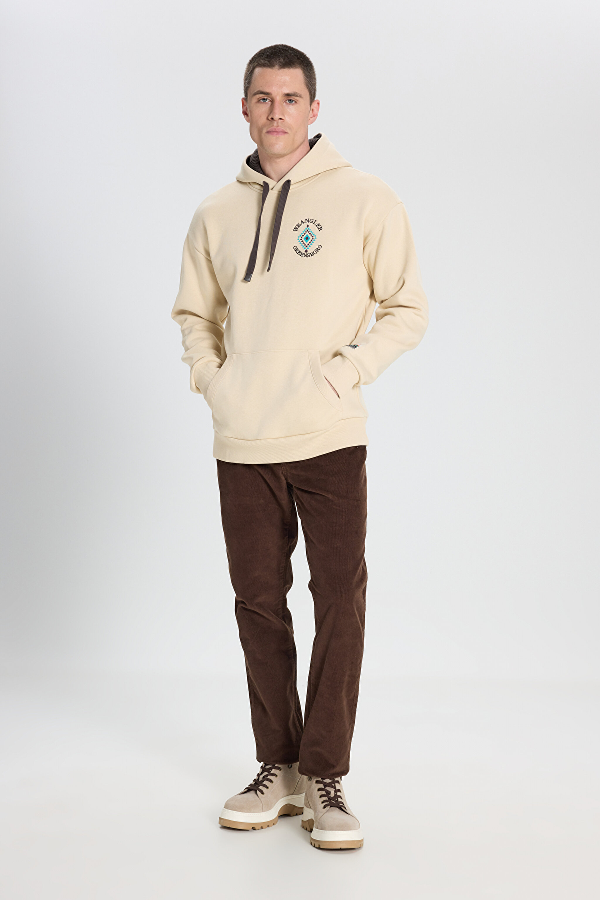 Texas Slim Fit Dar Kesim Normal Bel Kadife Esnek Pantolon - Coffee Bean-W12SECH31 (görsel 2)