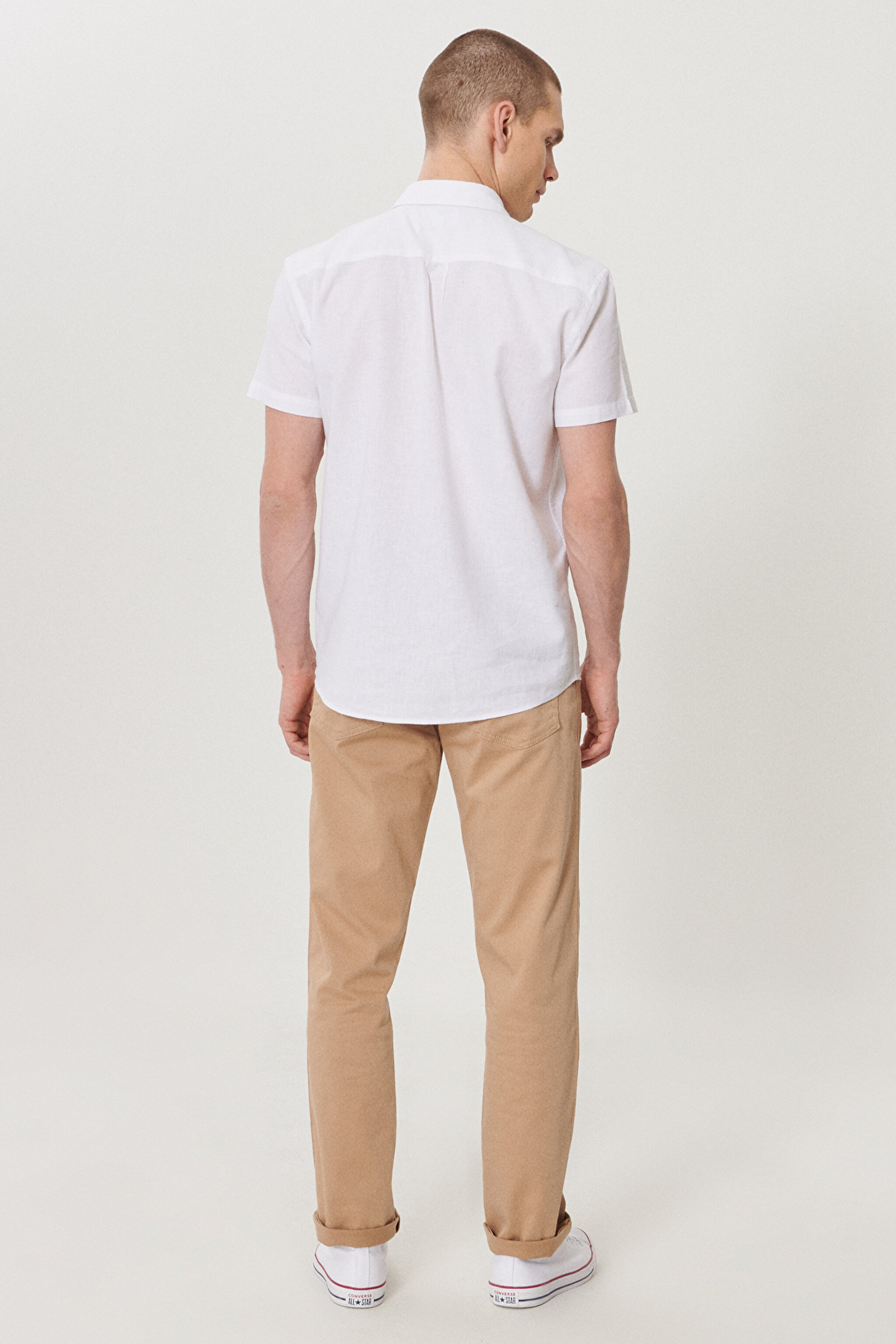 Slim Fit Normal Bel 5 Cep Esnek Pantolon - Light Khaki-W12SWAX4K (görsel 2)