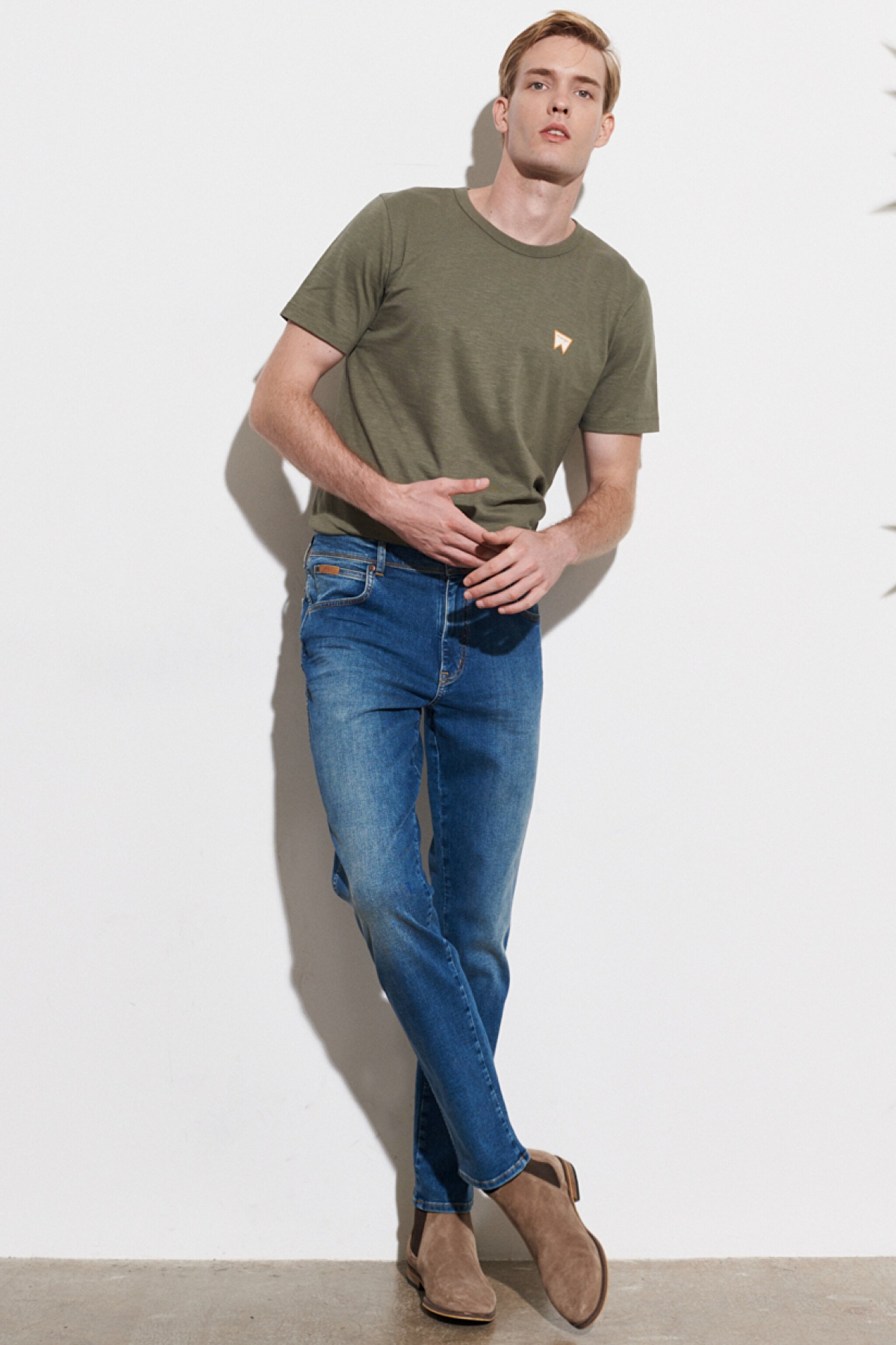 Texas Slim Fit Dar Kesim Normal Bel Esnek Jean Kot Pantolon - Mid Blue-W12SX5365 (görsel 2)