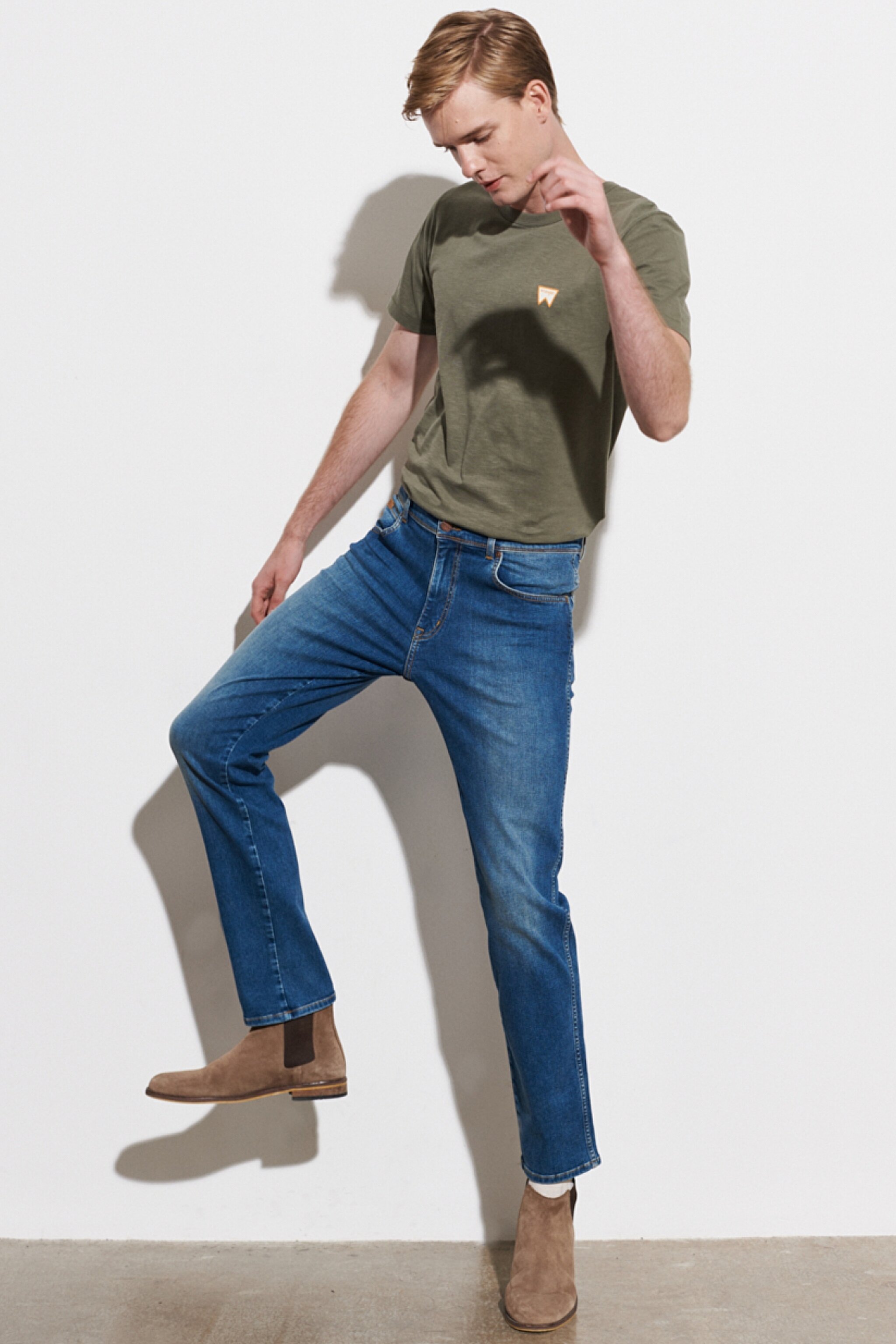 Texas Slim Fit Dar Kesim Normal Bel Esnek Jean Kot Pantolon - Mid Blue-W12SX5365 (görsel 3)