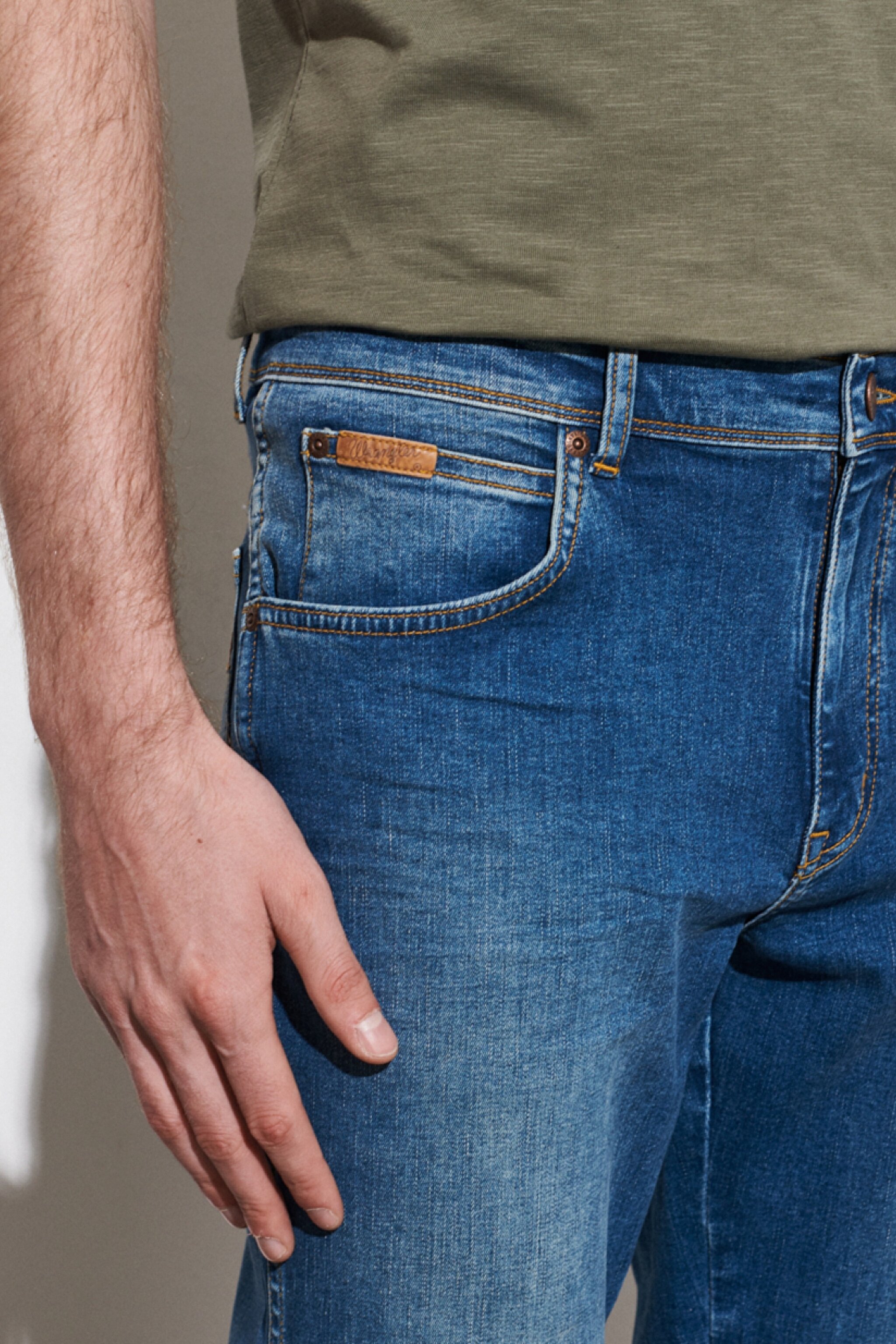 Texas Slim Fit Dar Kesim Normal Bel Esnek Jean Kot Pantolon - Mid Blue-W12SX5365 (görsel 4)