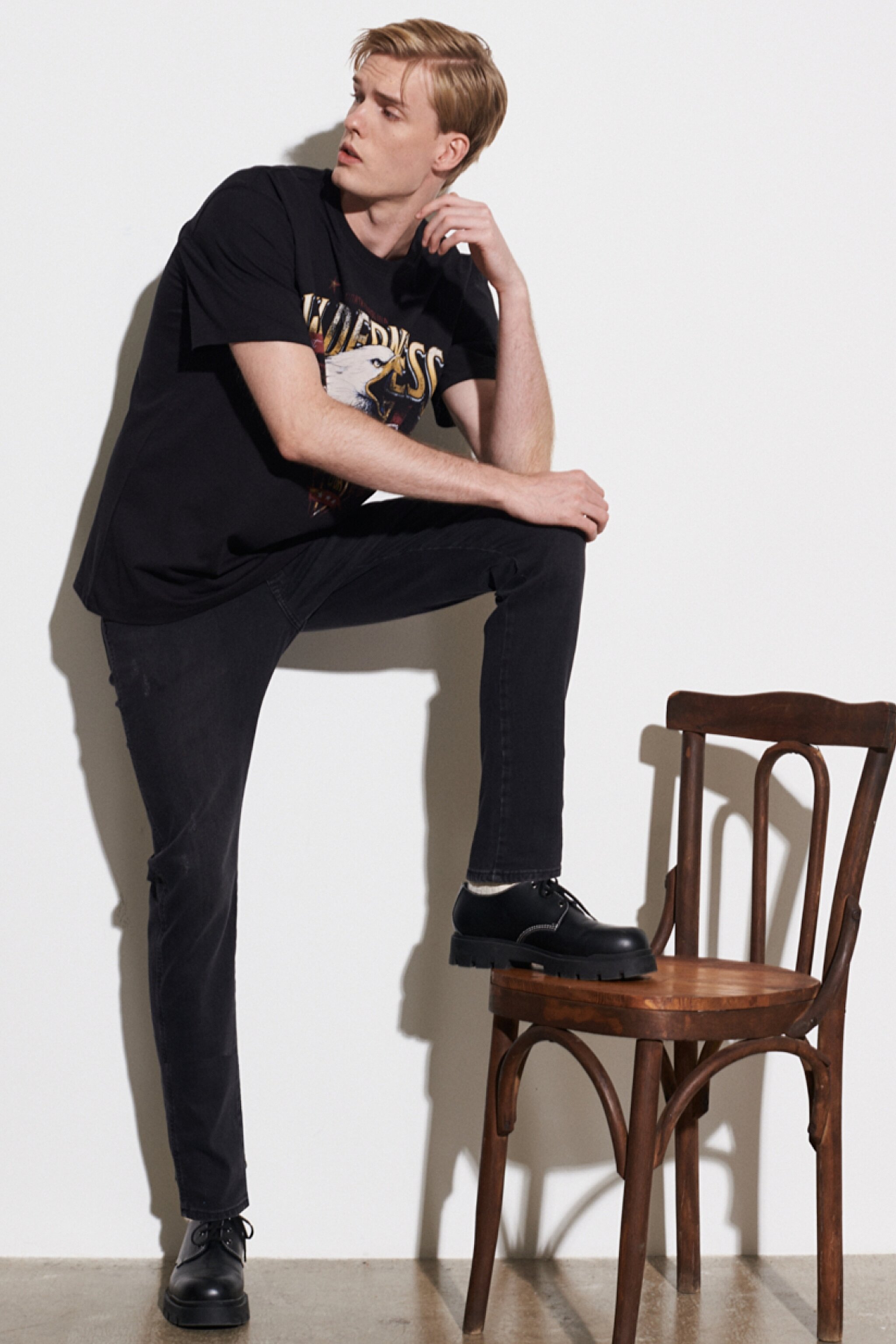 Texas Tapered Regular Fit Denim Esnek Jean Kot Pantolon - Venom Black-W12T001009 (görsel 3)