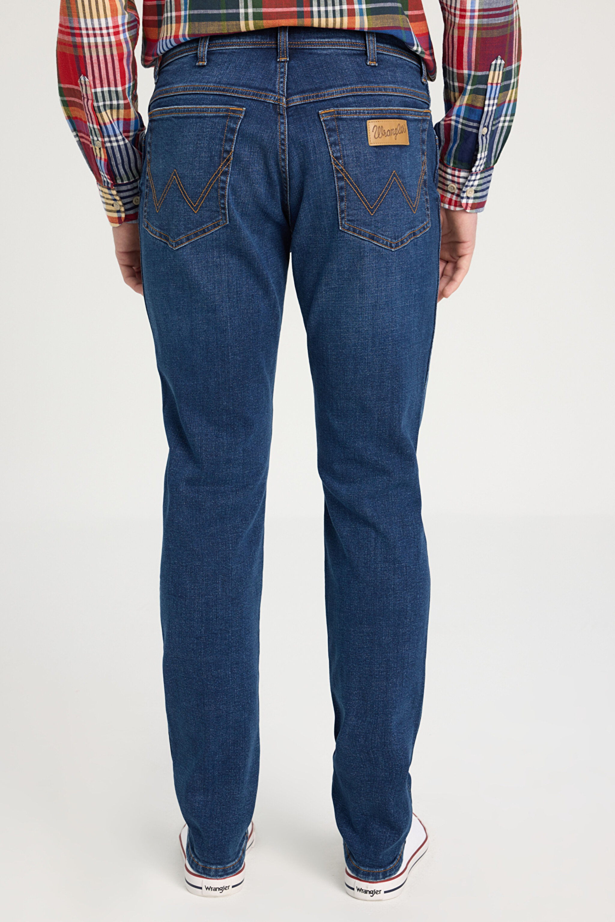 Regular Fit Normal Kesim Düşük Bel Dar Paça Mavi Texas Tapered Jean Kot Pantolon - Mid Blue-W12T020XT (görsel 5)