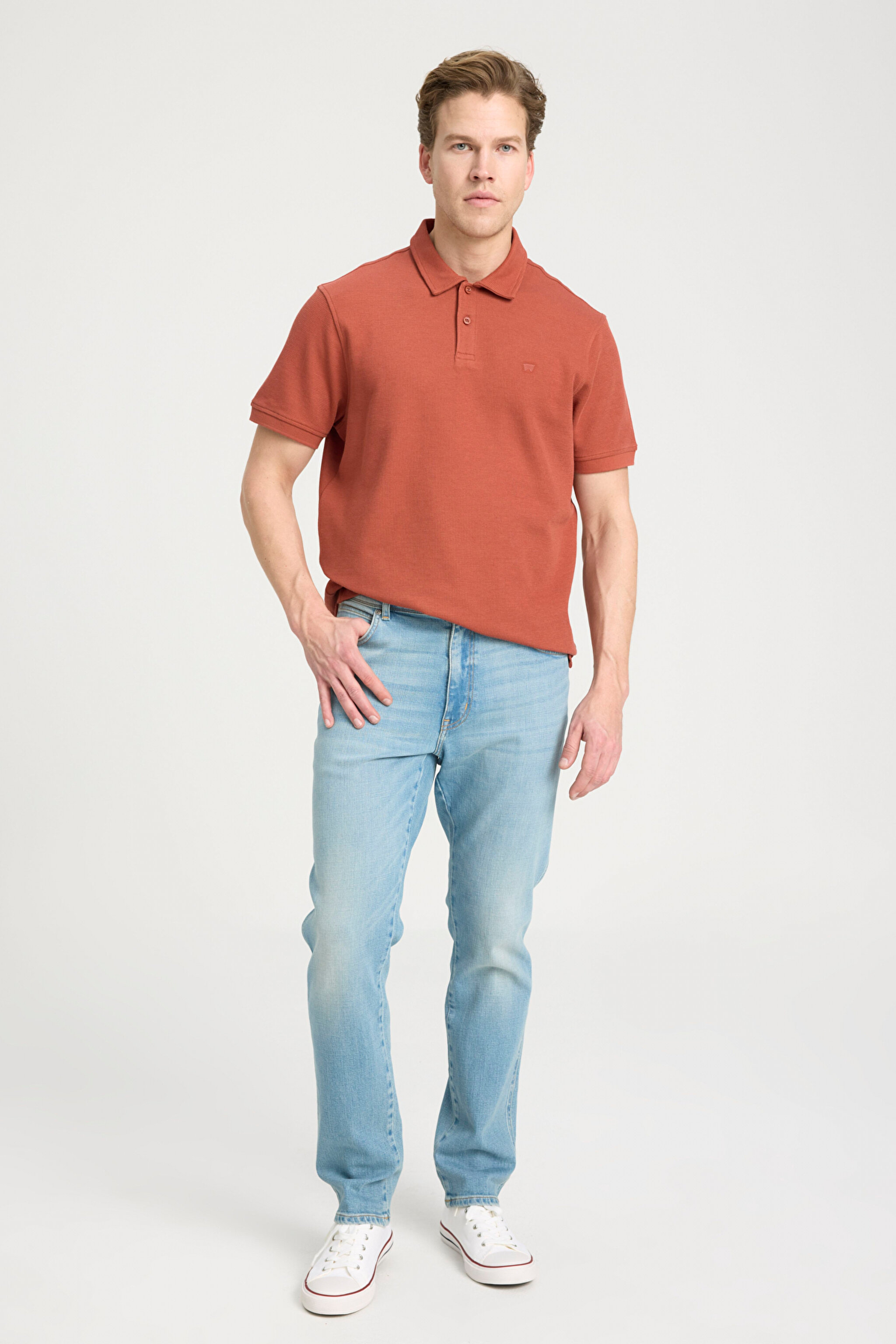 Regular Fit Normal Kesim Düşük Bel Dar Paça Açık Mavi Texas Tapered Jean Kot Pantolon - Light Blue-W12T023404