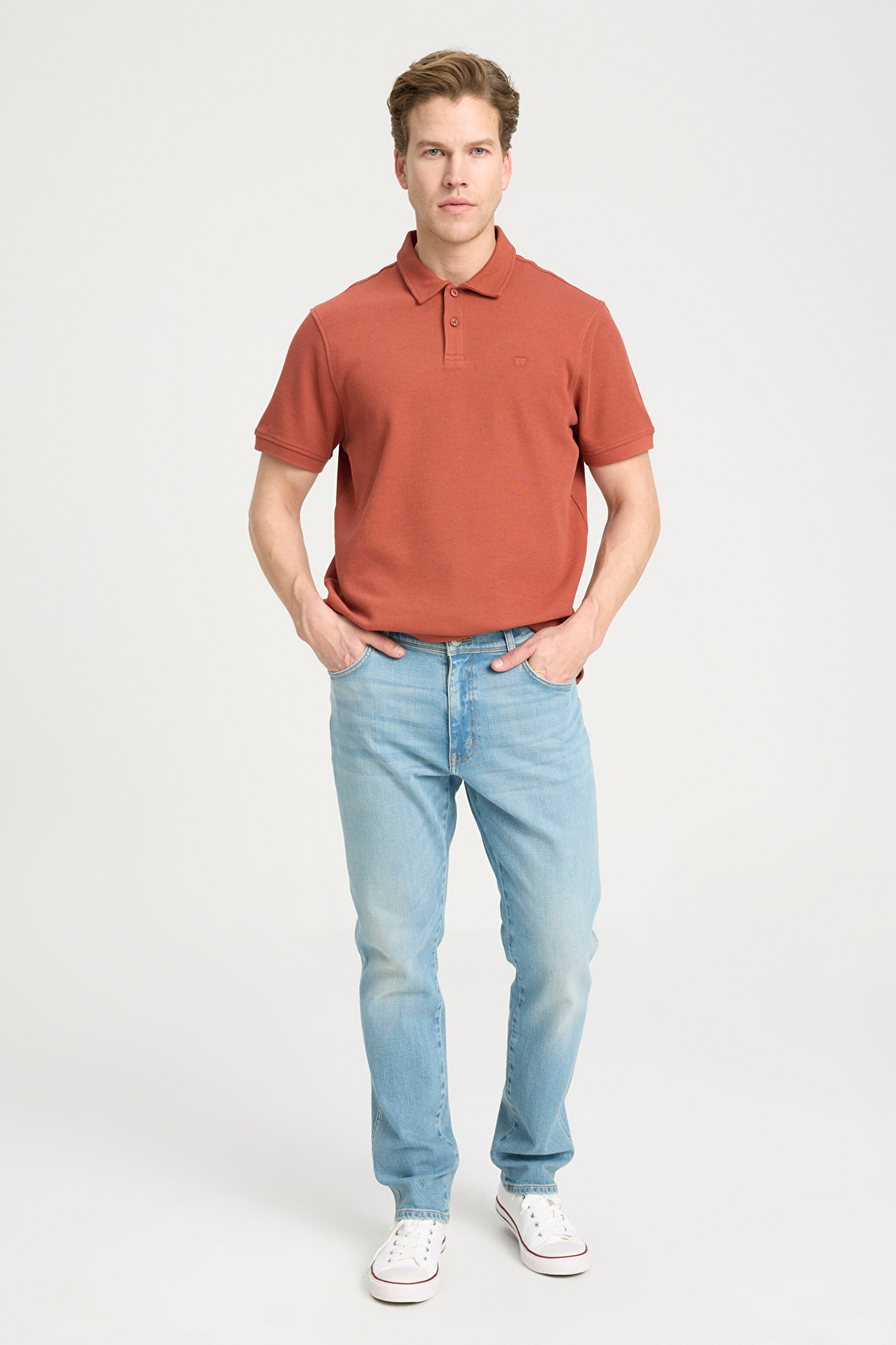 Regular Fit Normal Kesim Düşük Bel Dar Paça Açık Mavi Texas Tapered Jean Kot Pantolon - Light Blue-W12T023404 (görsel 2)