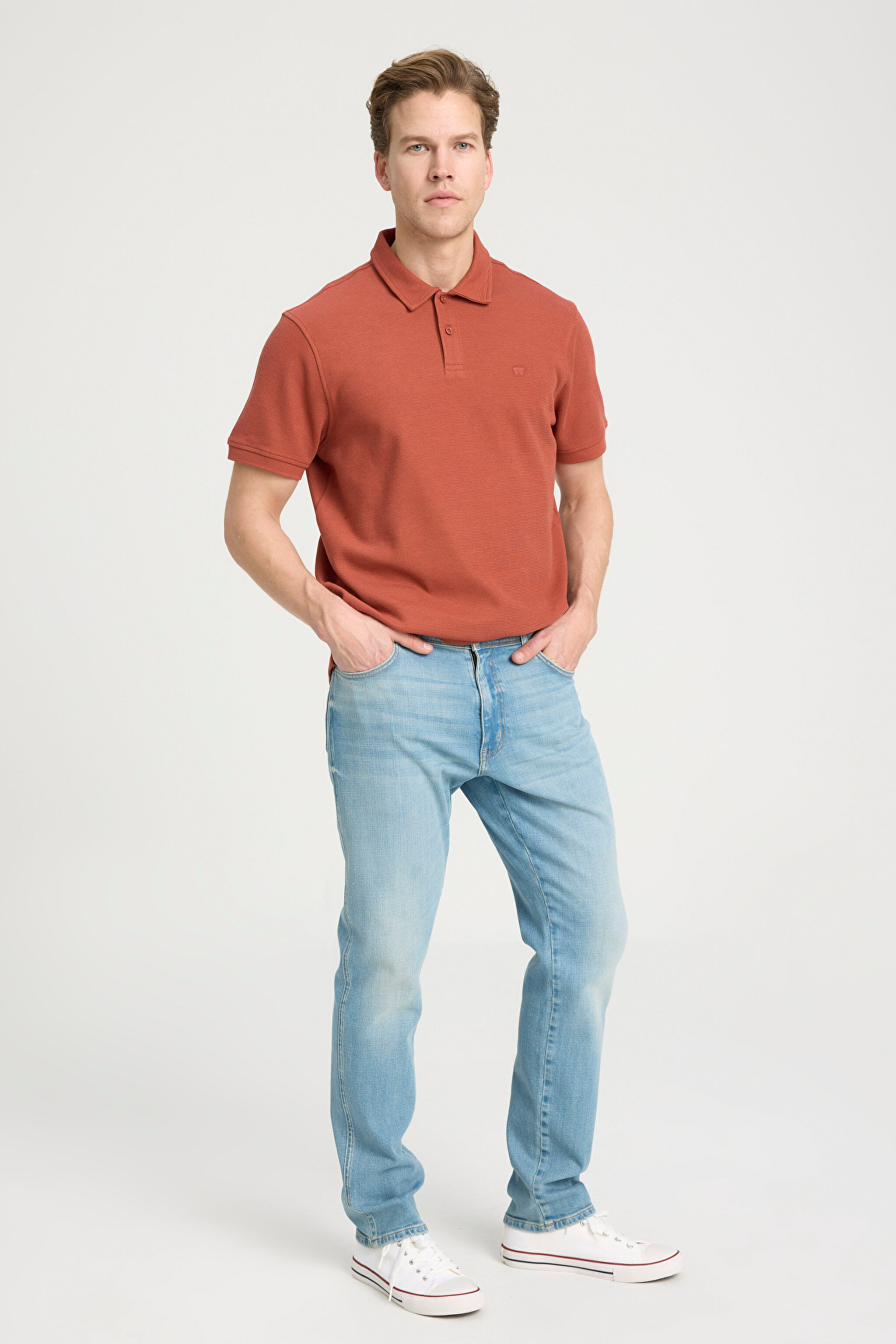 Regular Fit Normal Kesim Düşük Bel Dar Paça Açık Mavi Texas Tapered Jean Kot Pantolon - Light Blue-W12T023404 (görsel 3)