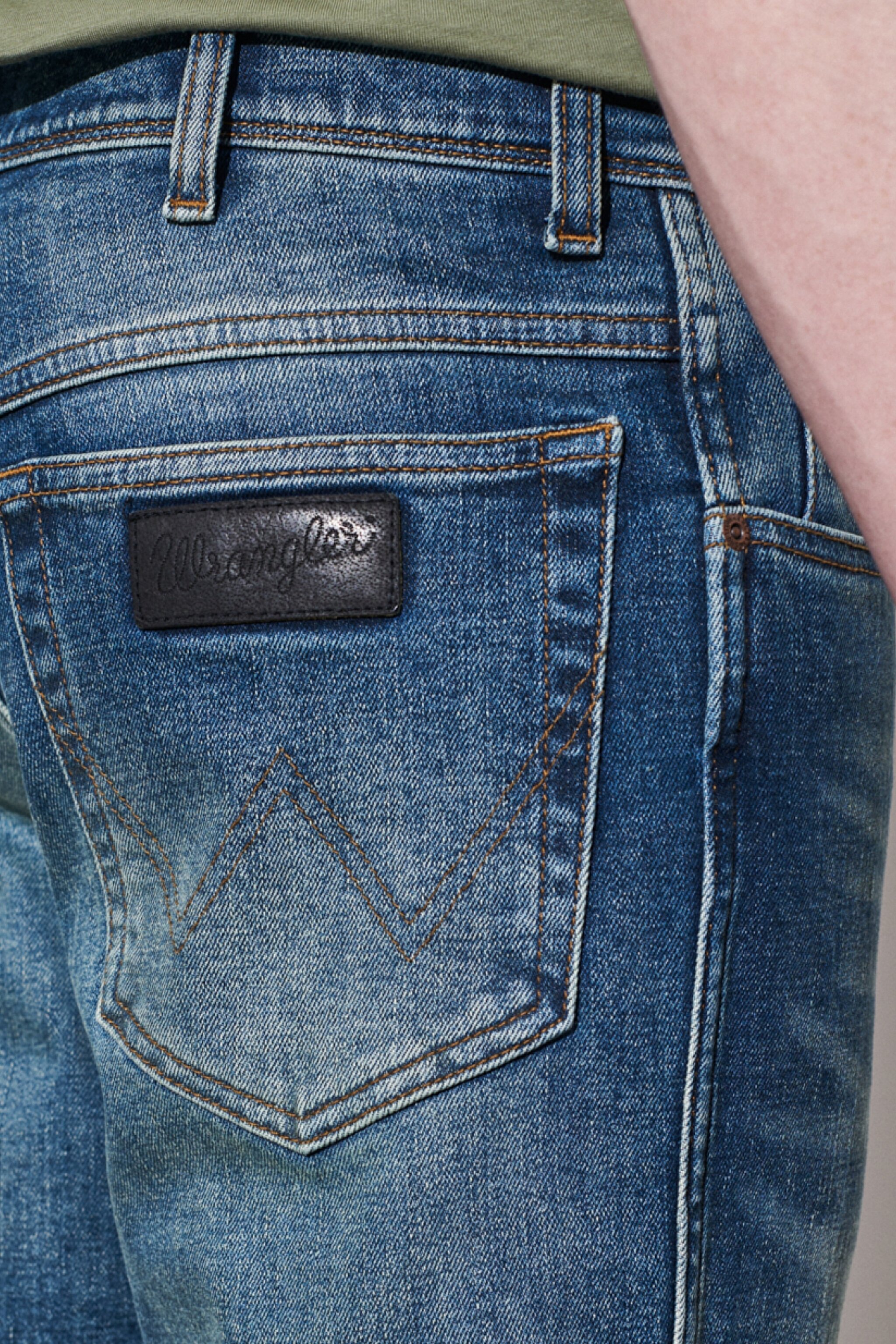 Texas Tapered Regular Fit Denim Esnek Jean Kot Pantolon - Mid Blue-W12T2837J (görsel 5)