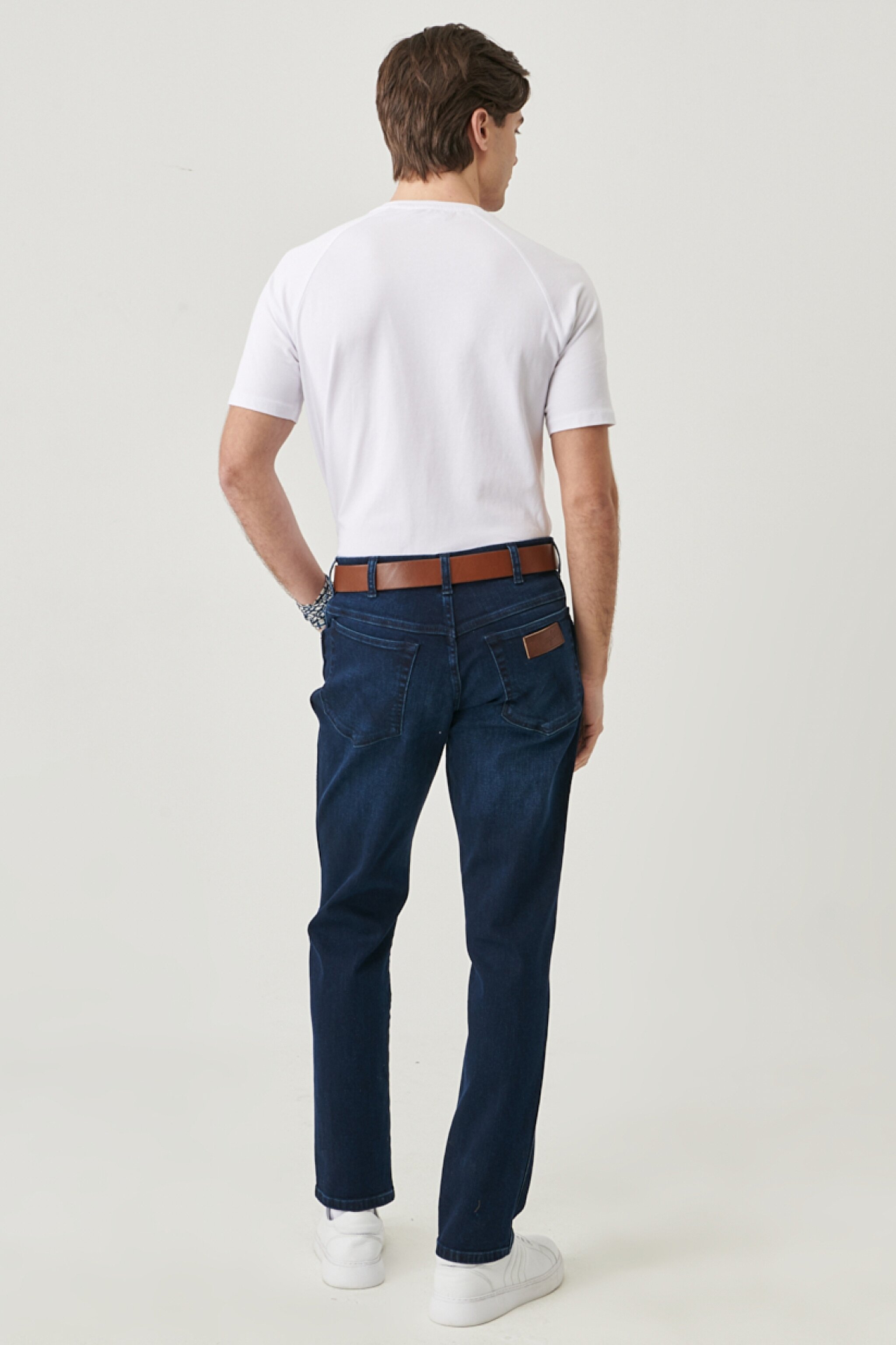 Regular Tapered Esnek Jean Kot Pantolon - Big Ease-W12TLR29G (görsel 8)