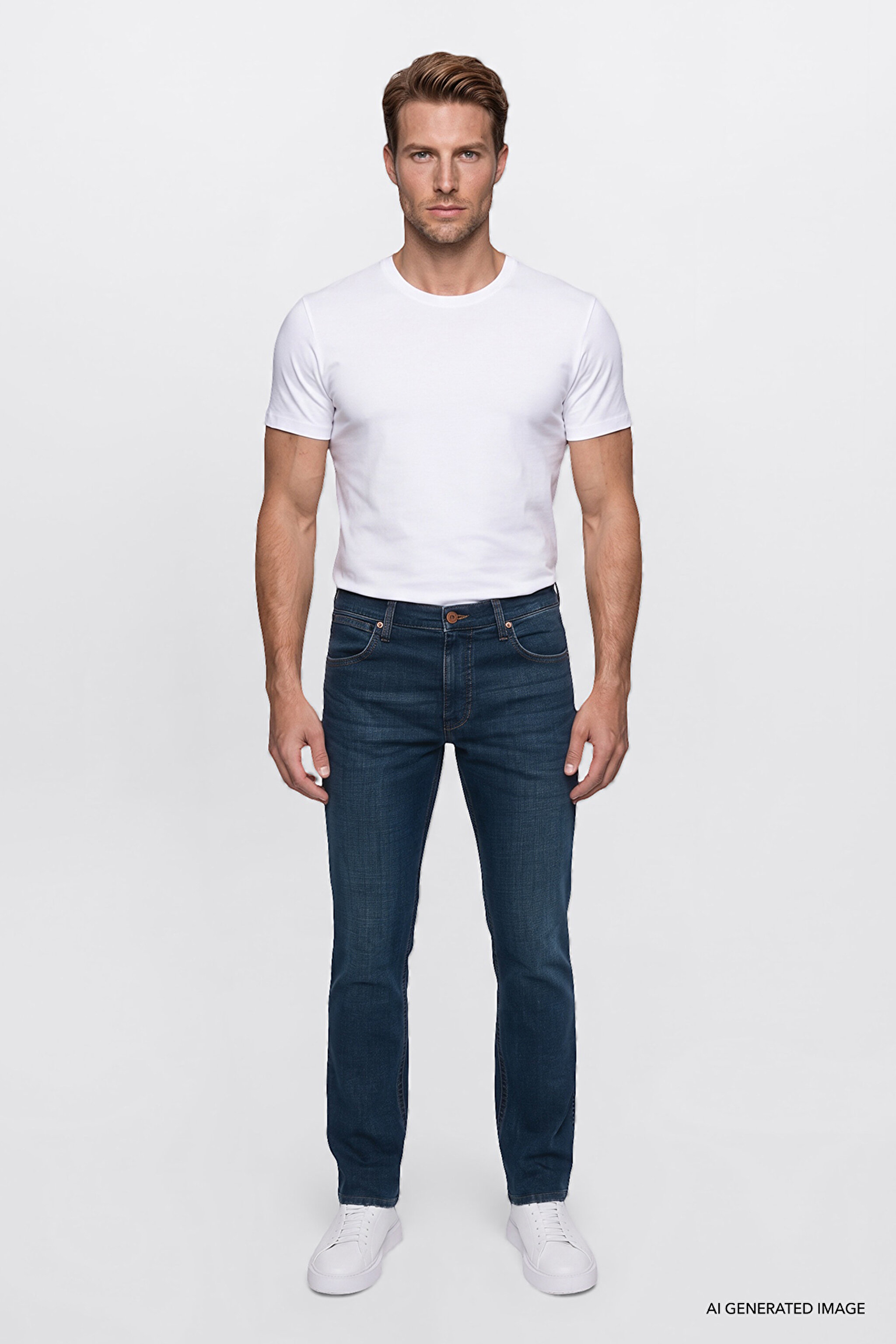 Pamuklu Greensboro Straight Fit Jean Kot Denim Pantolon - Dark Indigo-W15Q00021317 (görsel 2)