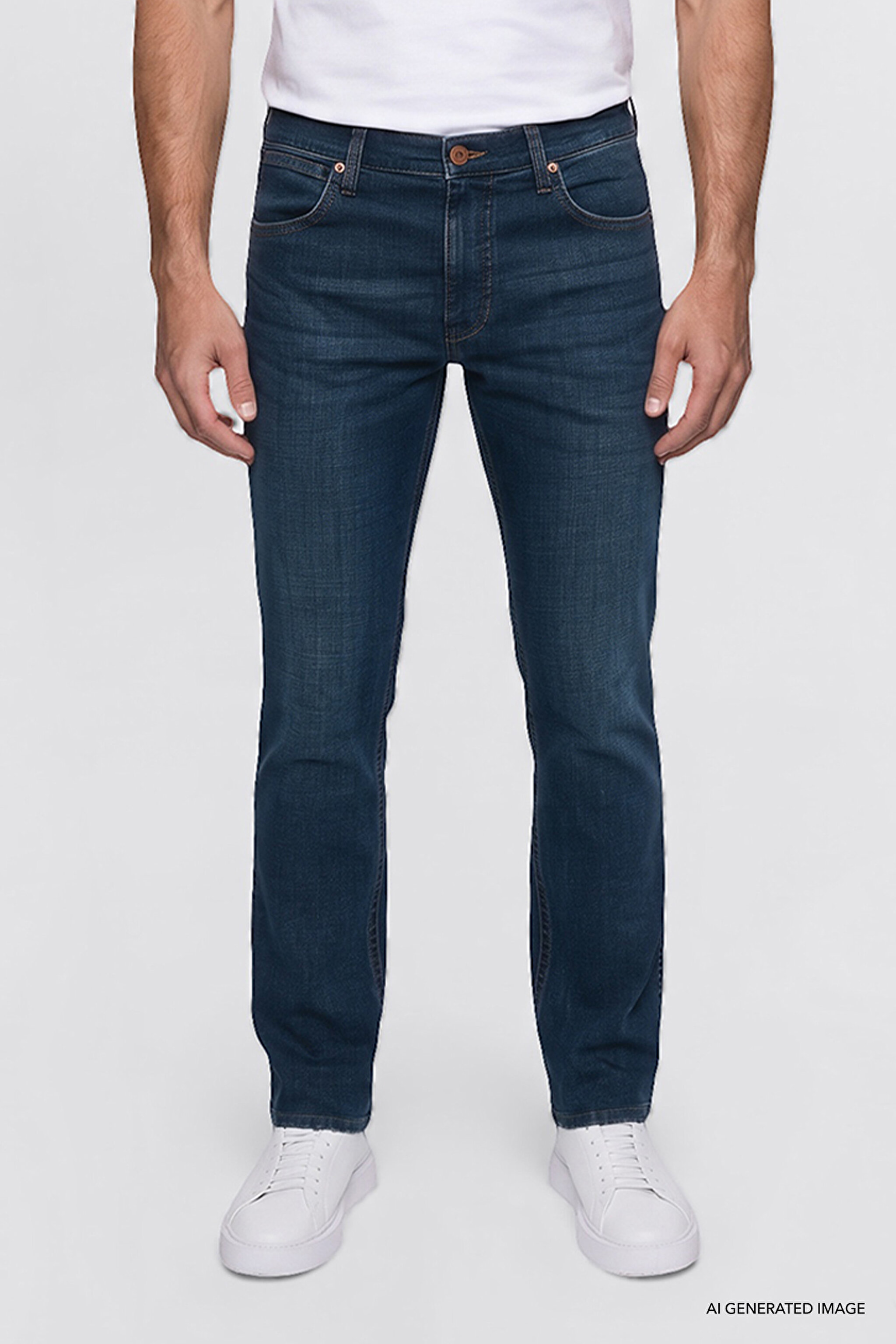 Pamuklu Greensboro Straight Fit Jean Kot Denim Pantolon - Dark Indigo-W15Q00021317 (görsel 3)