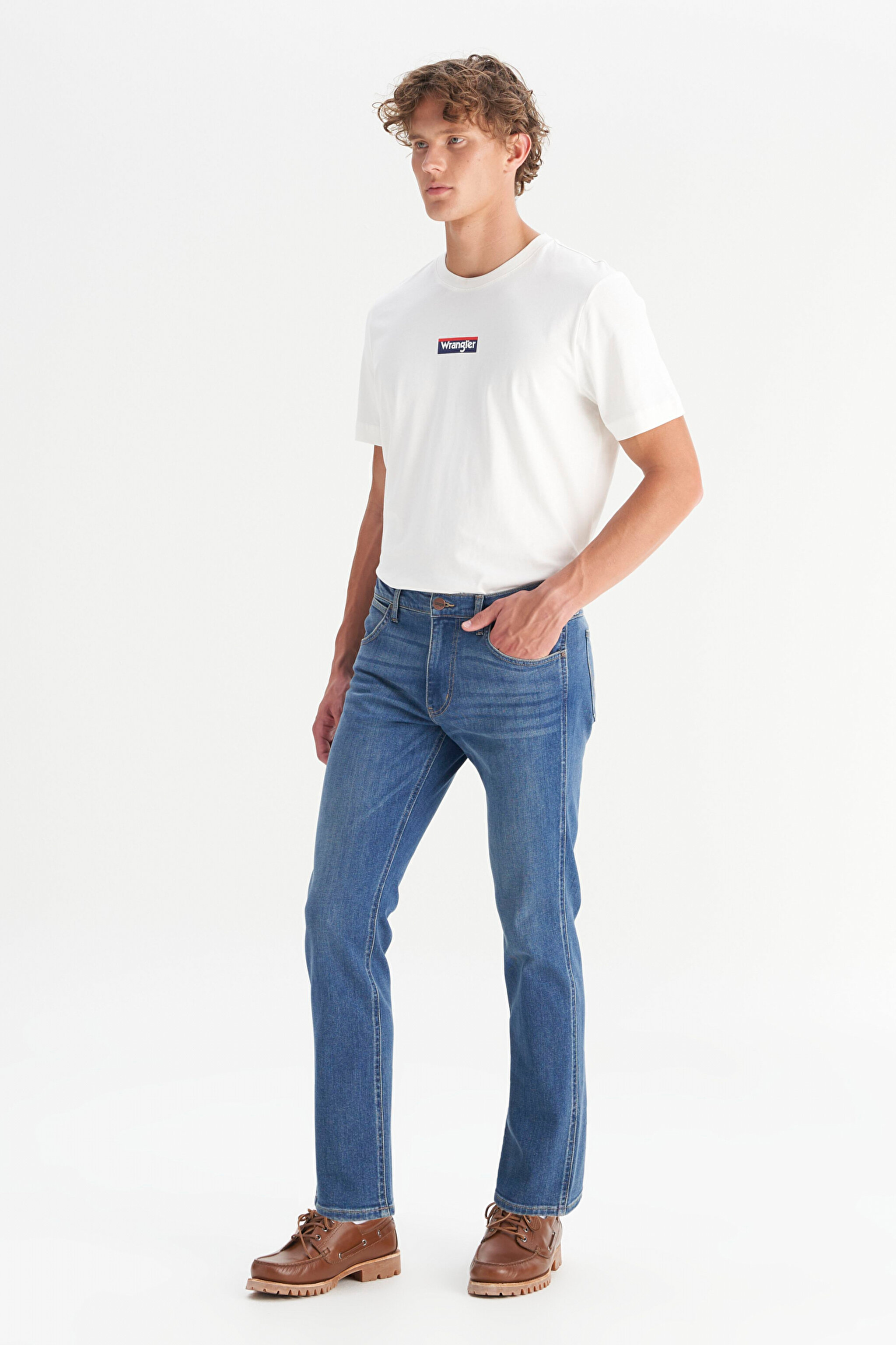 Pamuklu Greensboro Straight Fit Esnek Jean Kot Denim Pantolon - Dark Indigo-W15Q00022317 (görsel 3)