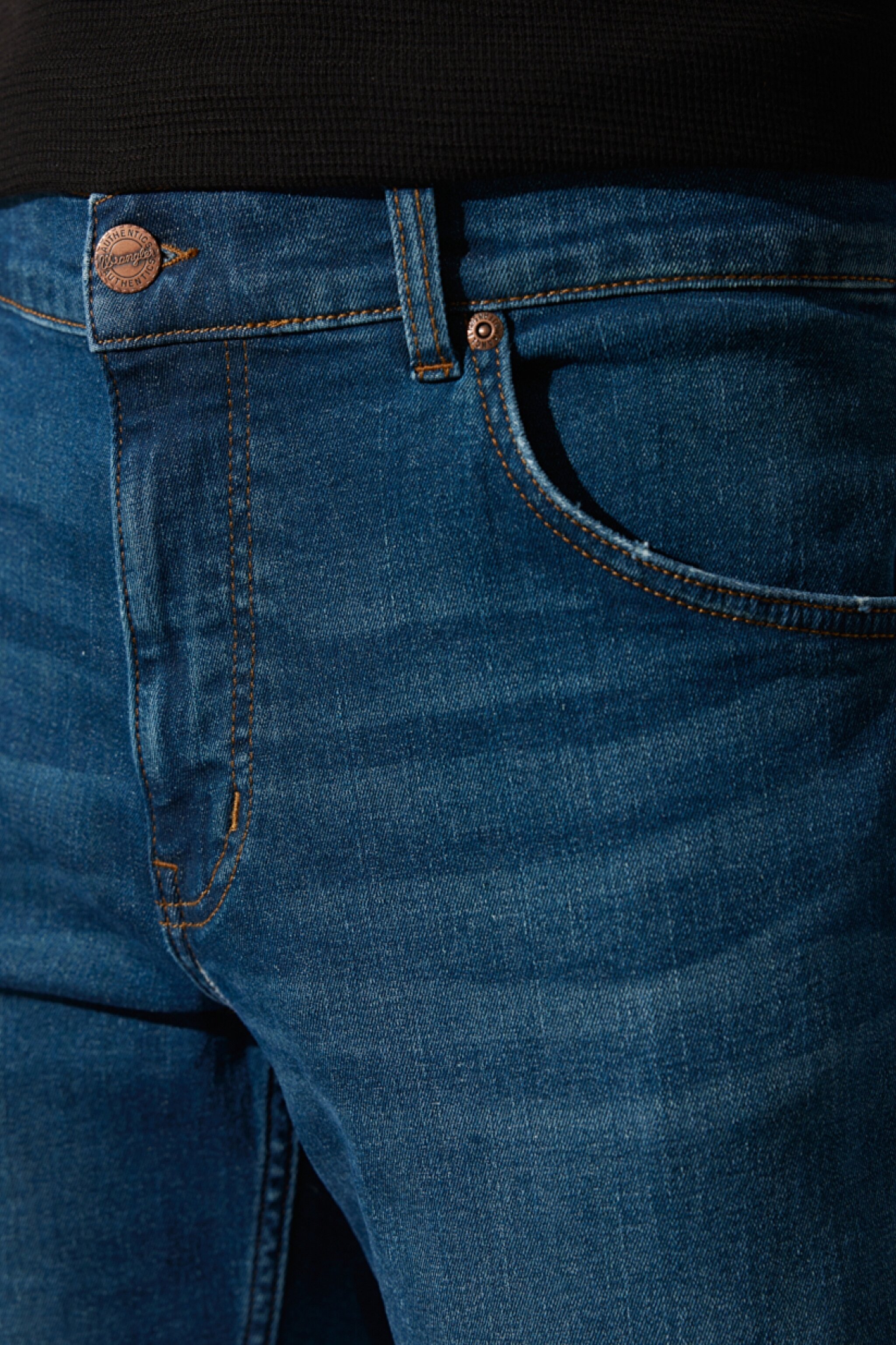 Greensboro Straight Fit Düz Kesim Düşük Bel Mavi Esnek Jean Kot Pantolon - Mid Blue-W15Q009XT (görsel 4)
