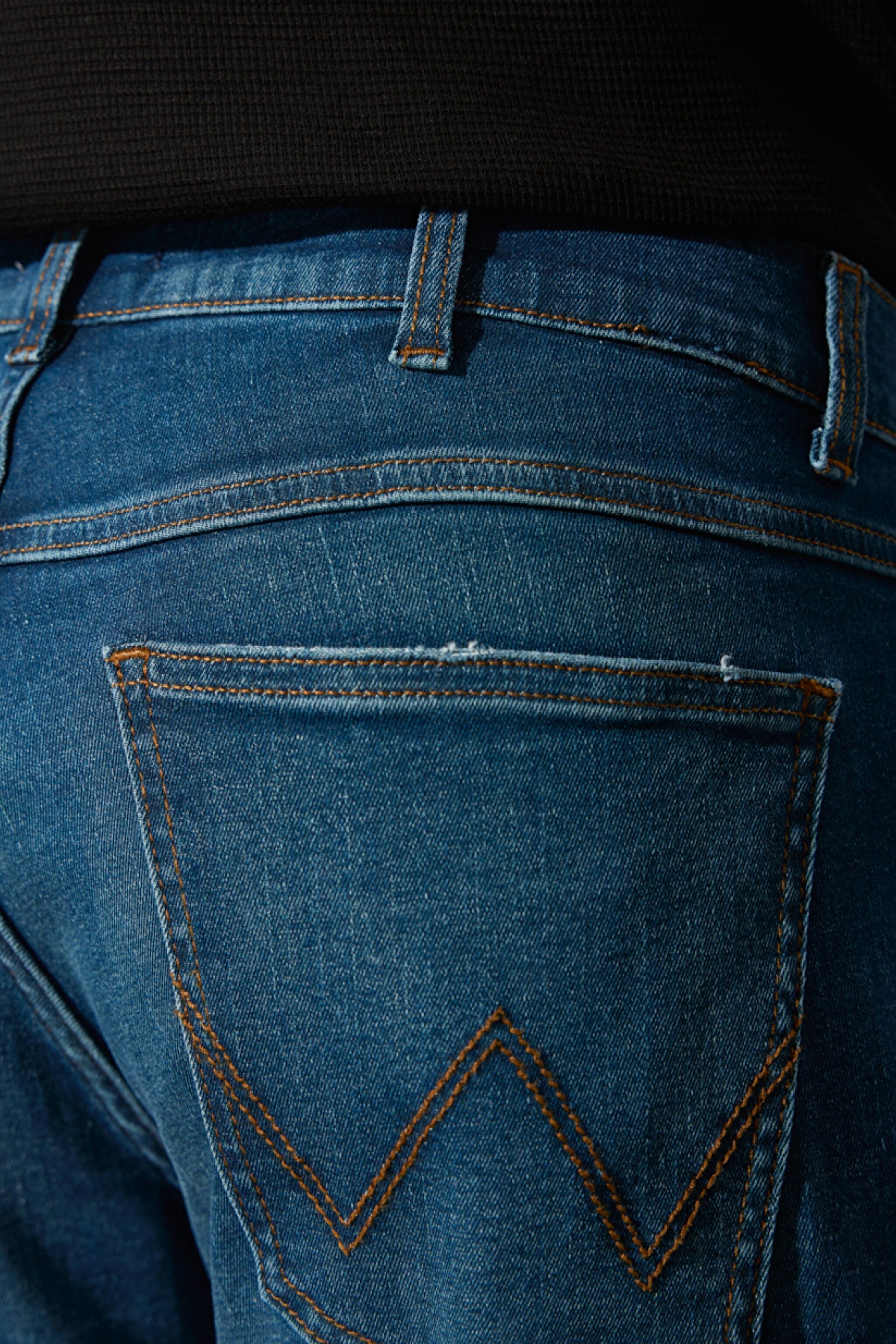 Greensboro Straight Fit Düz Kesim Düşük Bel Mavi Esnek Jean Kot Pantolon - Mid Blue-W15Q009XT (görsel 5)