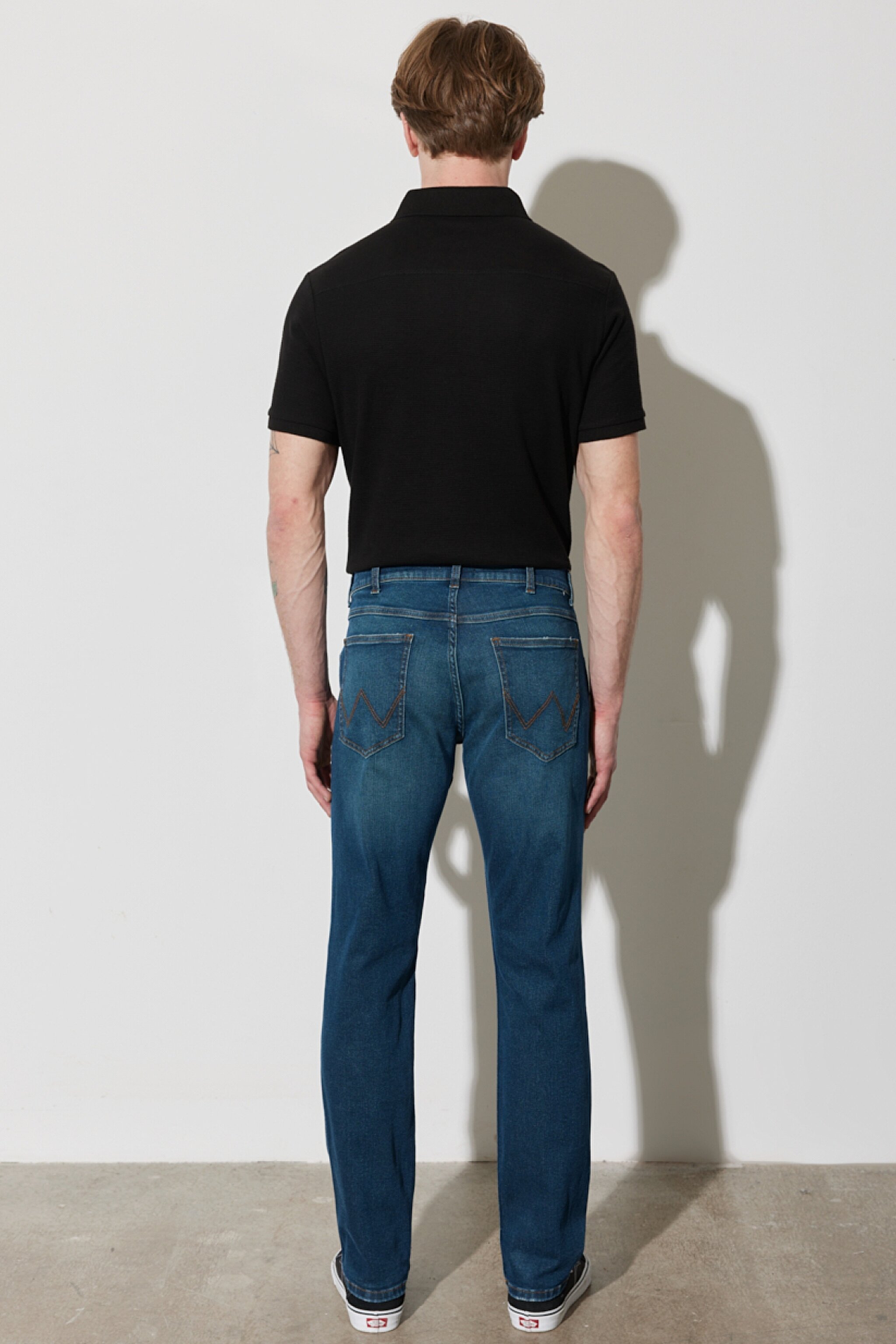 Greensboro Straight Fit Düz Kesim Düşük Bel Mavi Esnek Jean Kot Pantolon - Mid Blue-W15Q009XT (görsel 7)