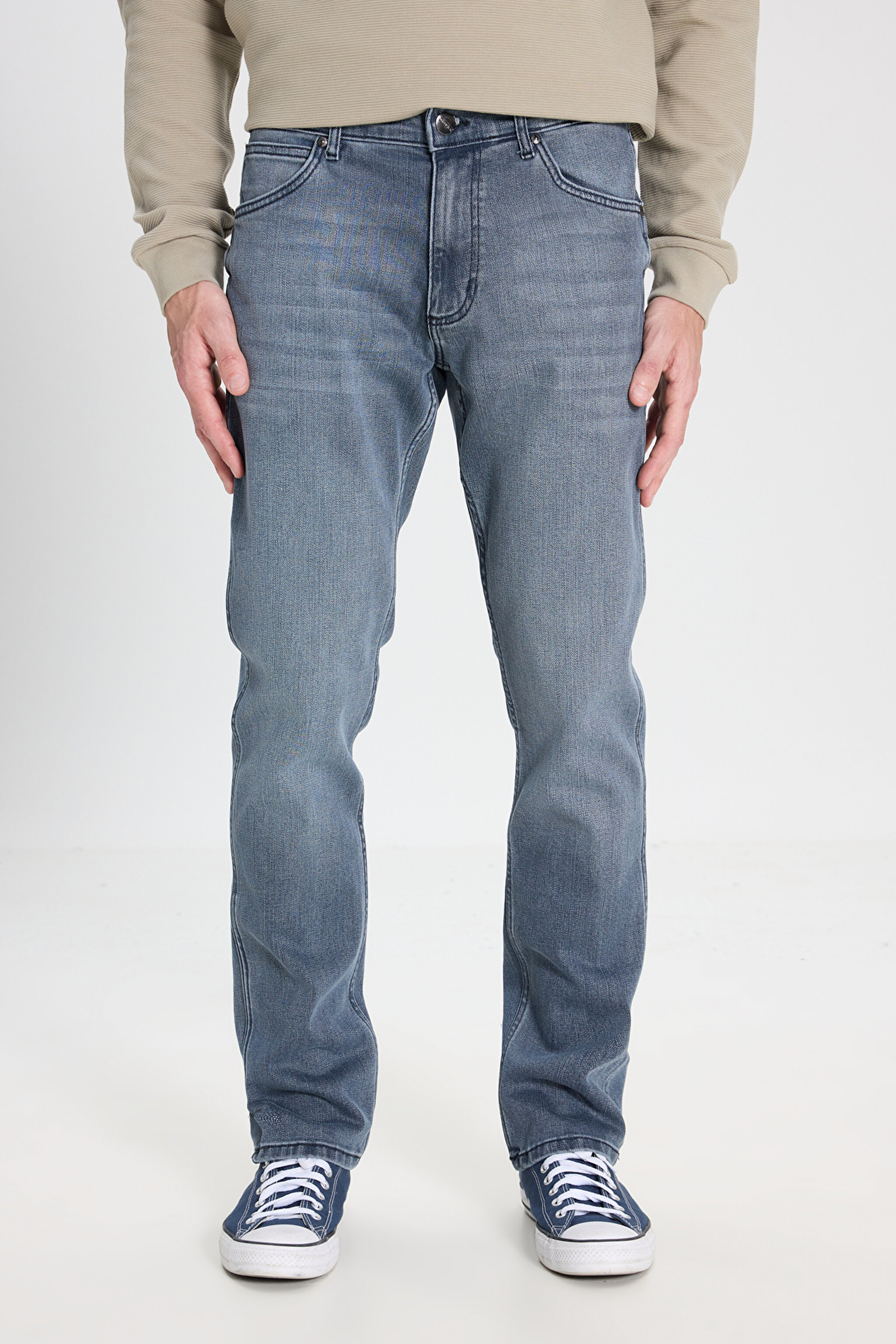 Regular Fit Normal Kesim Düşük Bel Düz Paça Mavi Greensboro Jean Kot Pantolon - Stone-W15Q02258 (görsel 3)