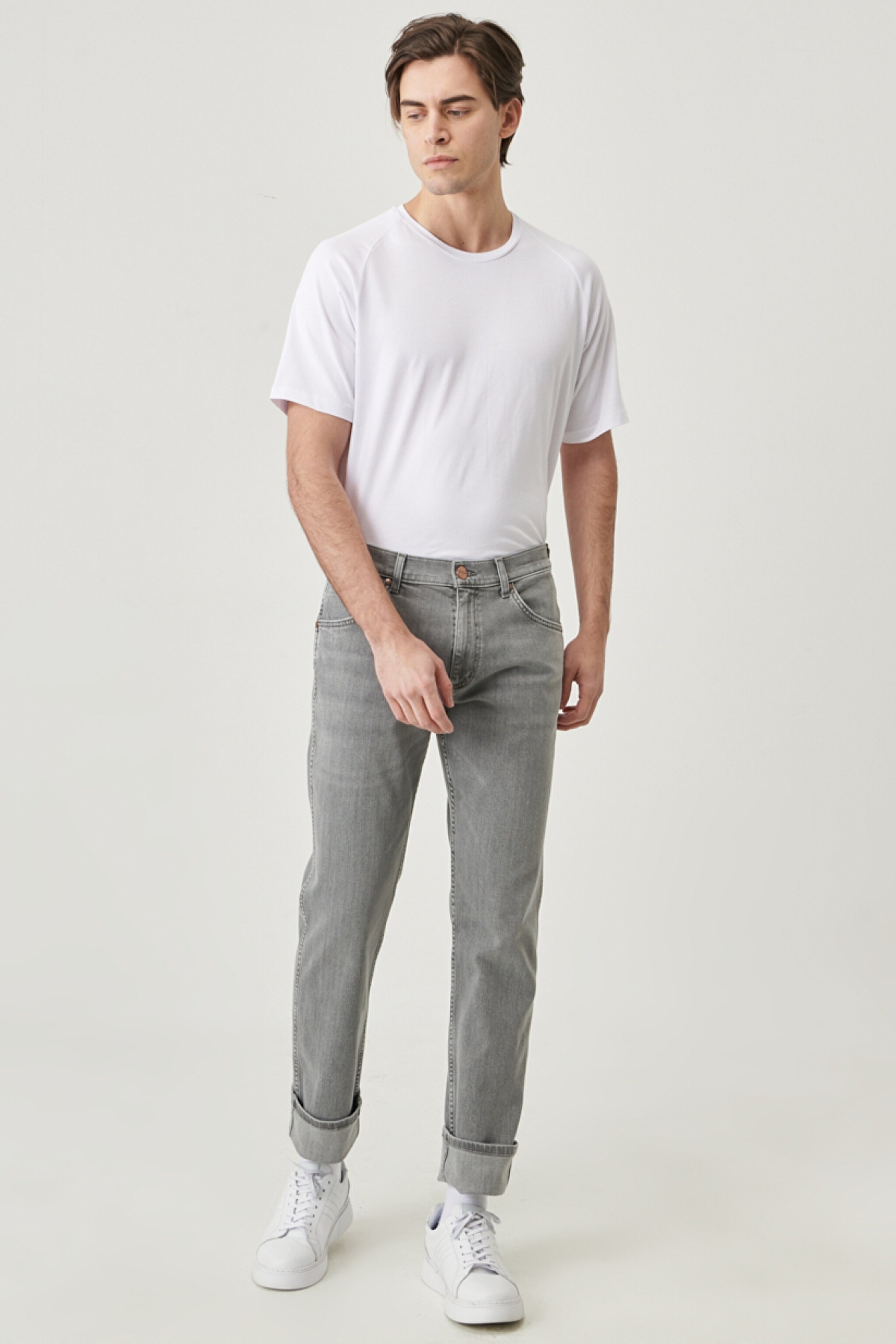 Regular Straight Fit Greensboro Esnek Jean Pantolon - Granite-W15Q8929U (görsel 4)