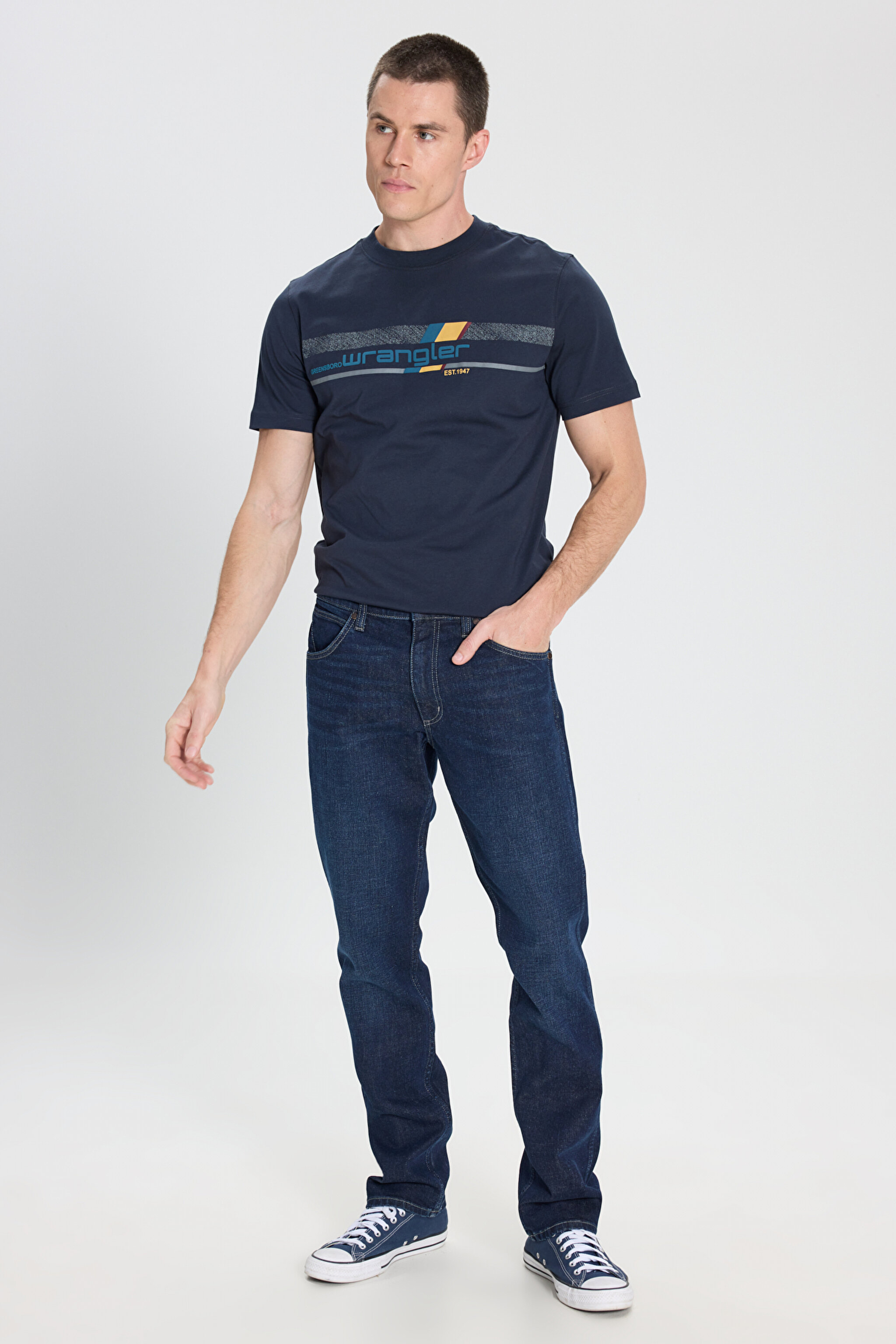Greensboro Straight Fit Düz Kesim Düşük Bel Koyu Mavi Esnek Jean Kot Pantolon - Wonderwall-W15QHN856 (görsel 2)