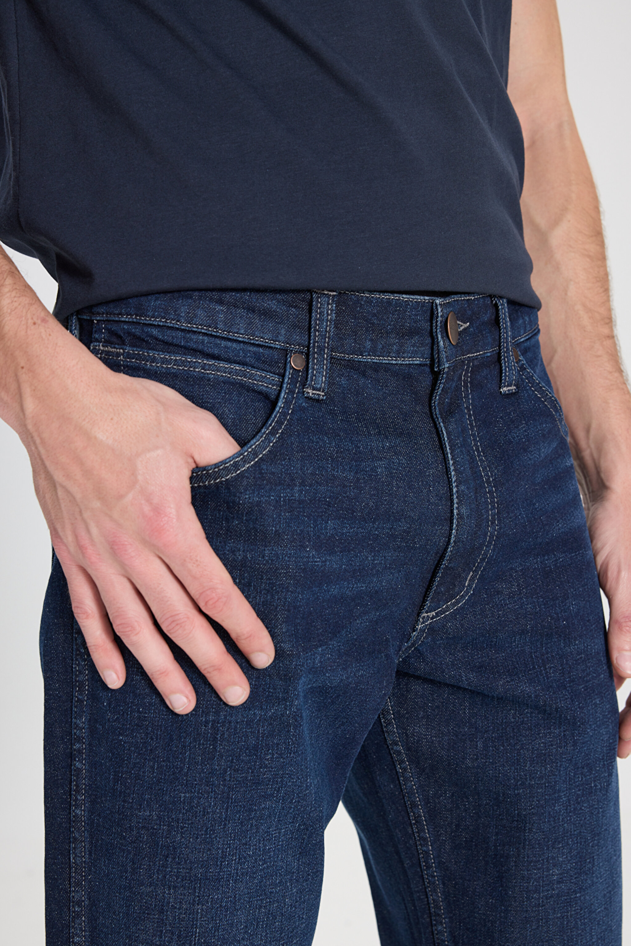 Greensboro Straight Fit Düz Kesim Düşük Bel Koyu Mavi Esnek Jean Kot Pantolon - Wonderwall-W15QHN856 (görsel 4)