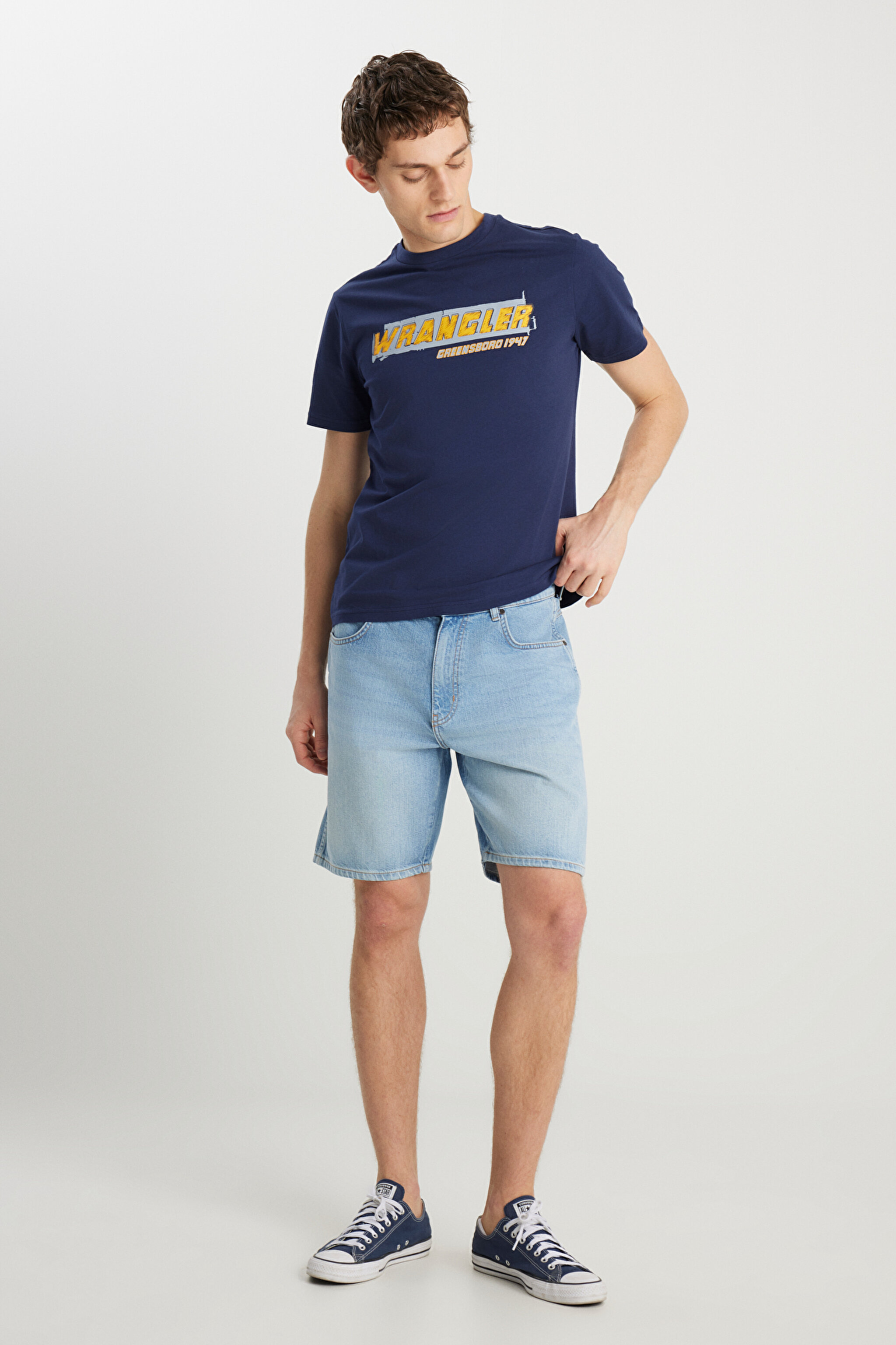 Frontier Regular Fit Normal Kesim %100 Pamuk Açık Mavi Jean Kot Şort