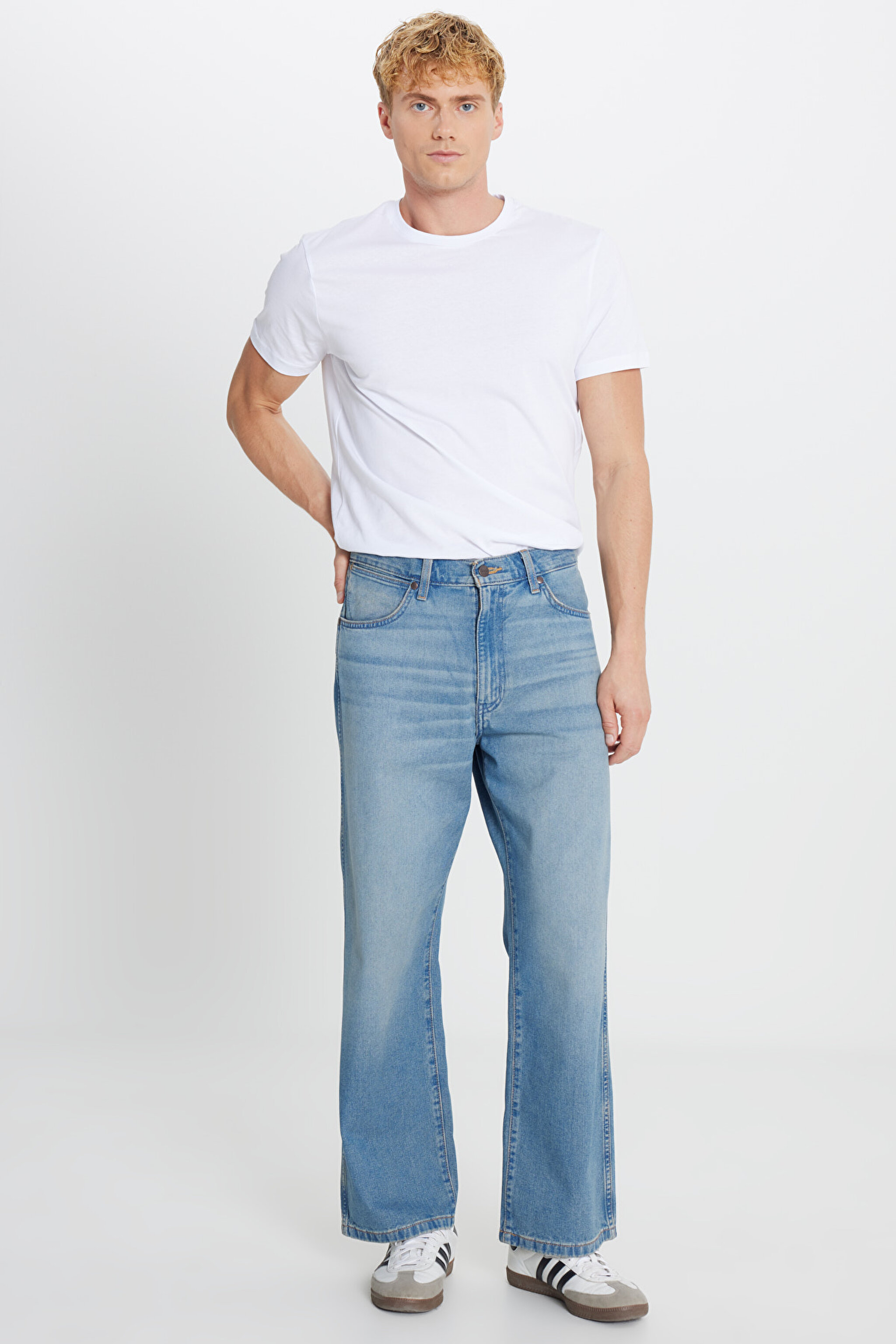 %100 Pamuk Loose Fit Rahat Kesim Cepli Jean Kot Denim Pantolon - Authentic Medium-W179201512588 (görsel 2)