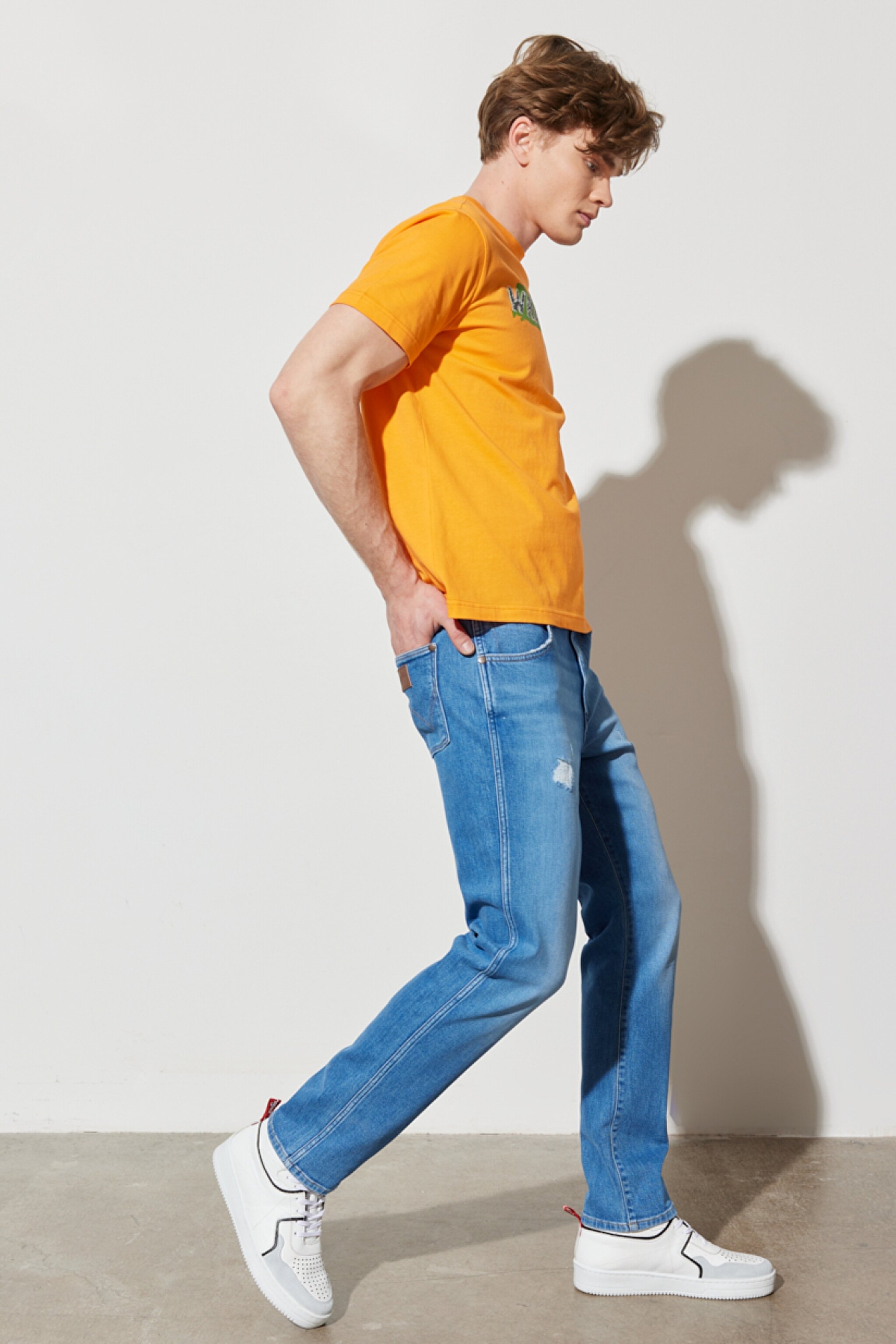 Larston Slim Fit Dar Kesim Düşük Bel Mavi Esnek Jean Kot Pantolon - Bright Blue Fade-W18S02639Q (görsel 6)