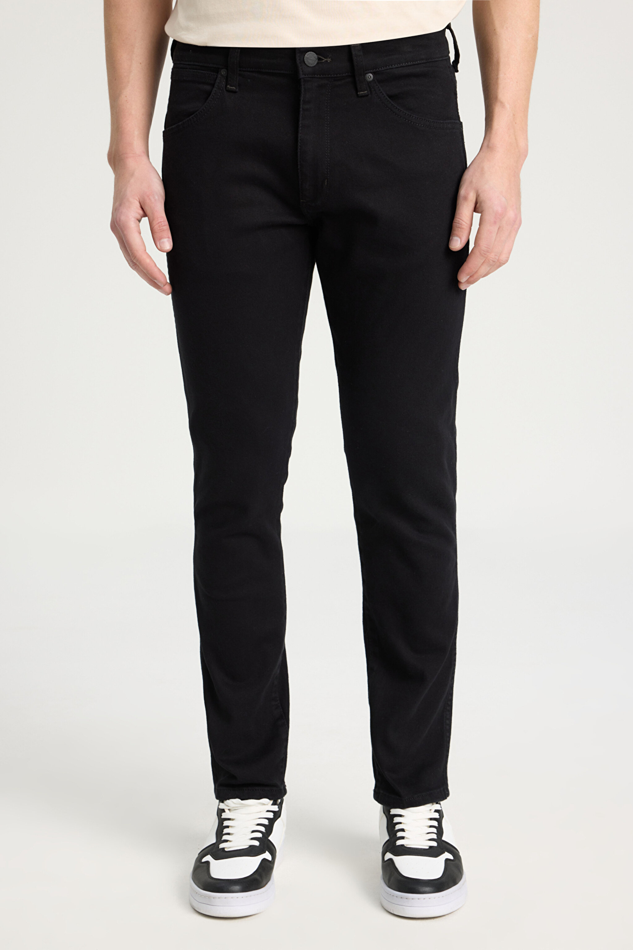 Slim Fit Dar Kesim Düşük Bel Siyah Esnek Larston Jean Denim Kot Pantolon - Clean Black-W18S034AE (görsel 4)