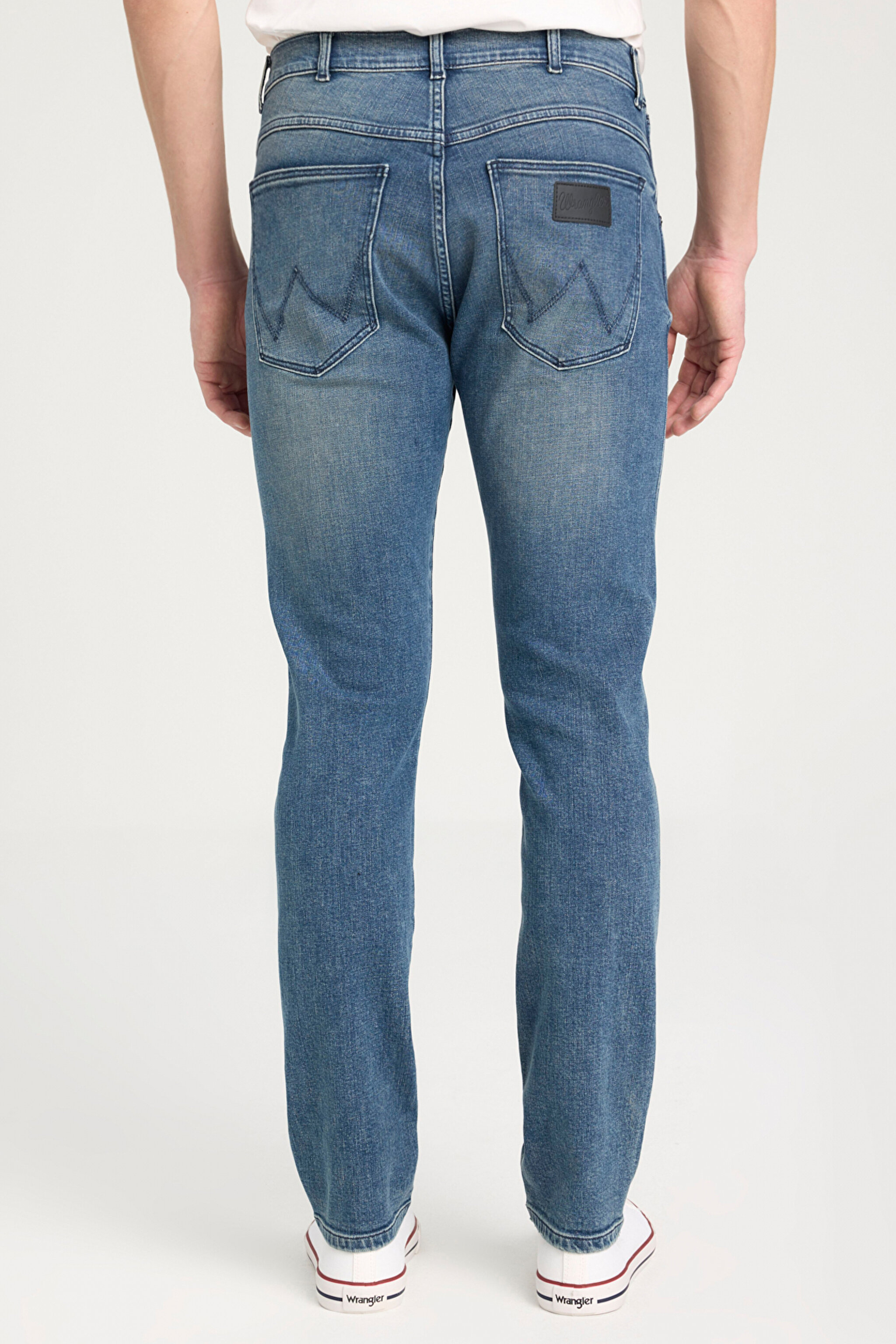 Slim Fit Dar Kesim Düşük Bel Dar Paça Mavi Larston Jean Kot Pantolon - Mid Blue-W18S044XT (görsel 5)