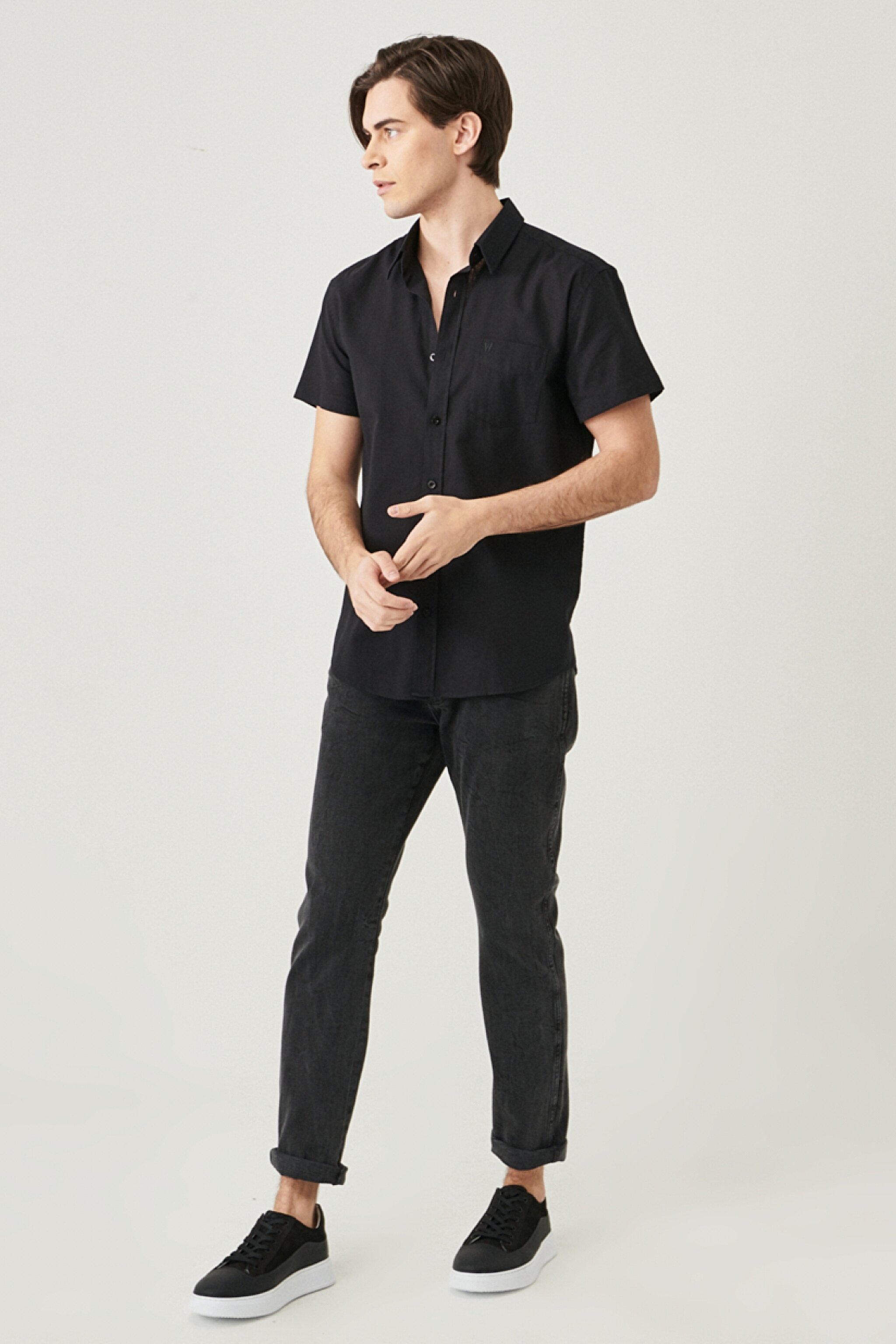 Larston Slim Tapered  Dar Kesim Jean Pantolon - Black Lightning-W18S8930A (görsel 2)