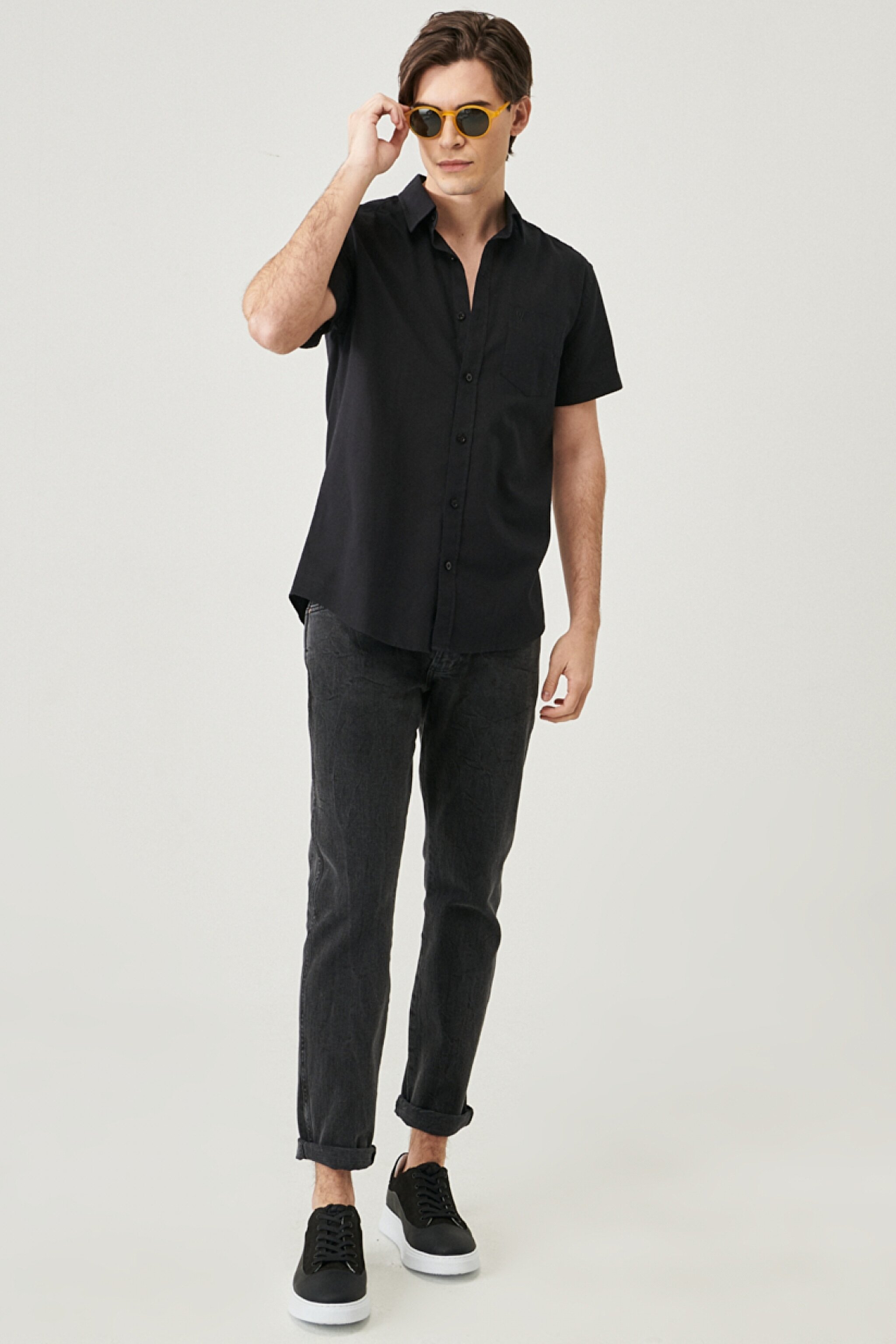 Larston Slim Tapered  Dar Kesim Jean Pantolon - Black Lightning-W18S8930A (görsel 5)