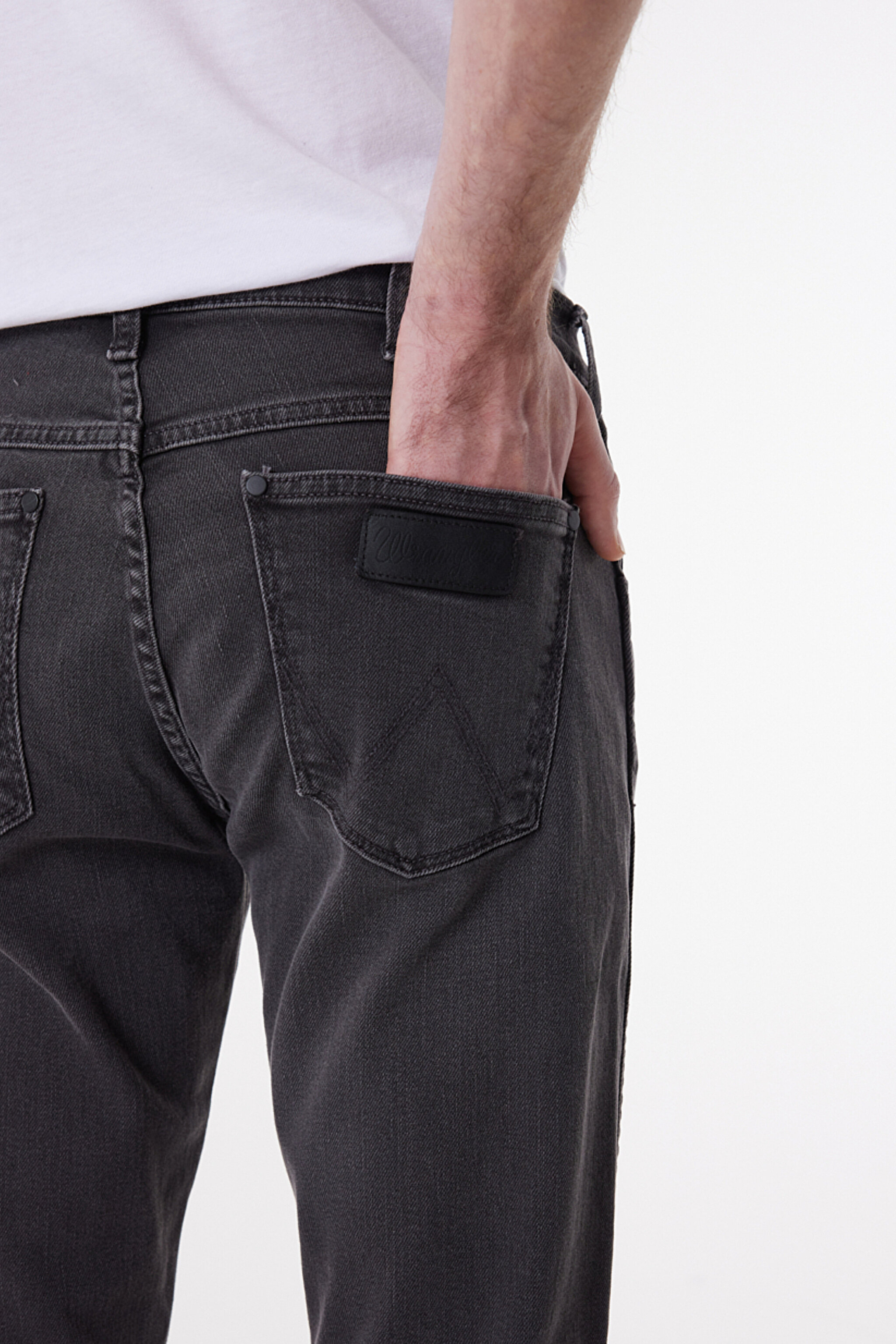 Slim Fit Dar Kesim Düşük Bel Koyu Gri Esnek Larston Jean Denim  Kot Pantolon - Alter Ego-W18SBY854 (görsel 4)