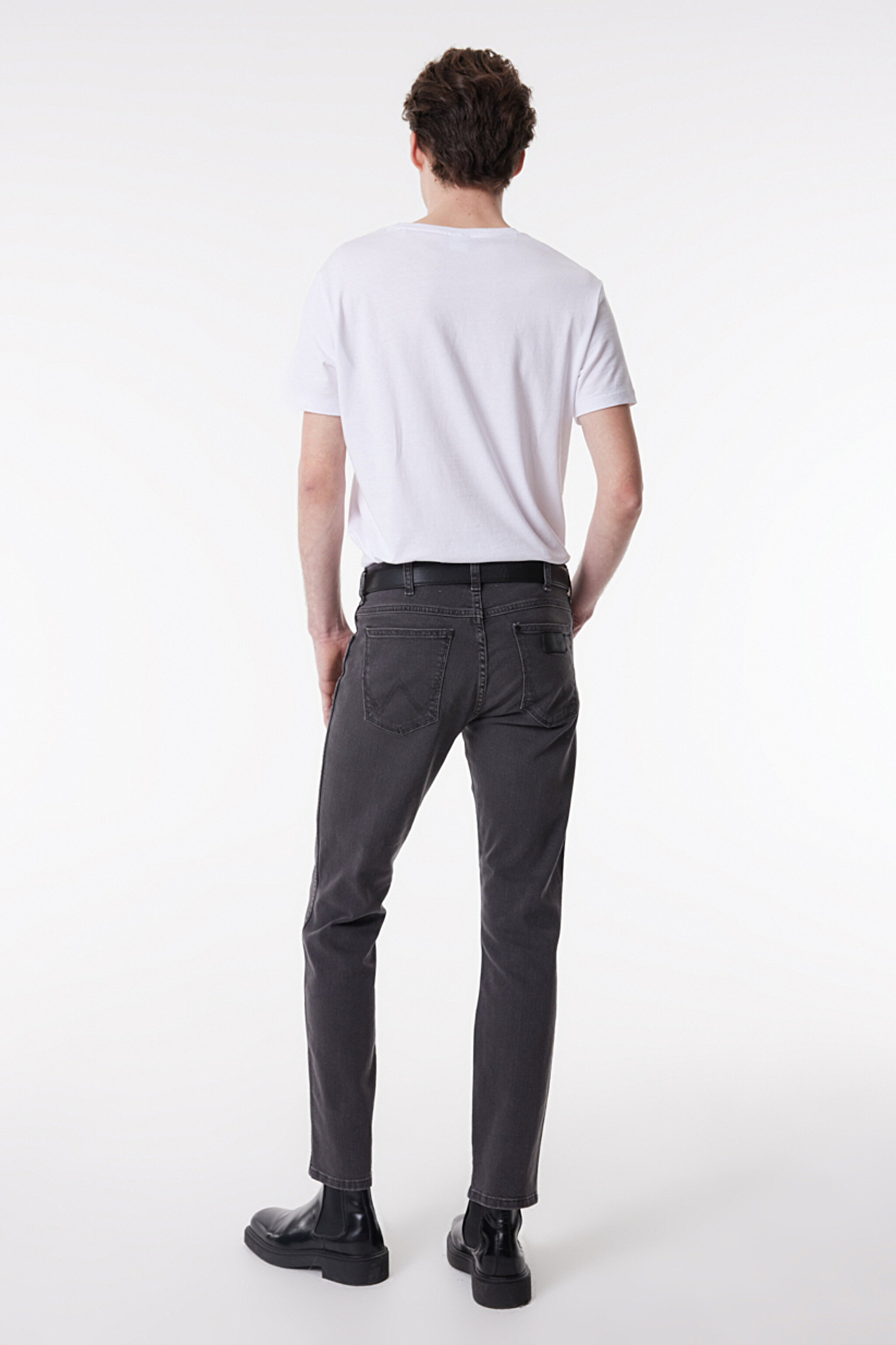 Slim Fit Dar Kesim Düşük Bel Koyu Gri Esnek Larston Jean Denim  Kot Pantolon - Alter Ego-W18SBY854 (görsel 5)